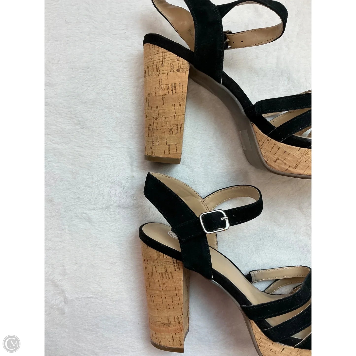 Shoes Heels Block By Laurie Felt In Black & Cream, Size: 8