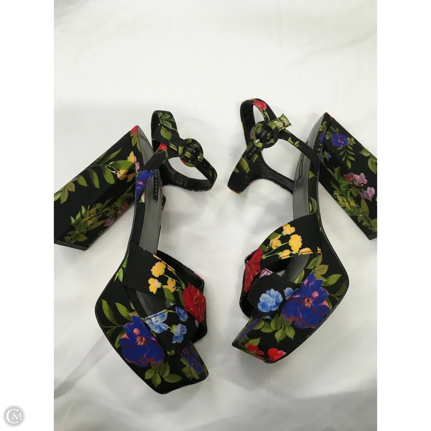 Shoes Heels Block By Nine West In Floral Print, Size: 8.5