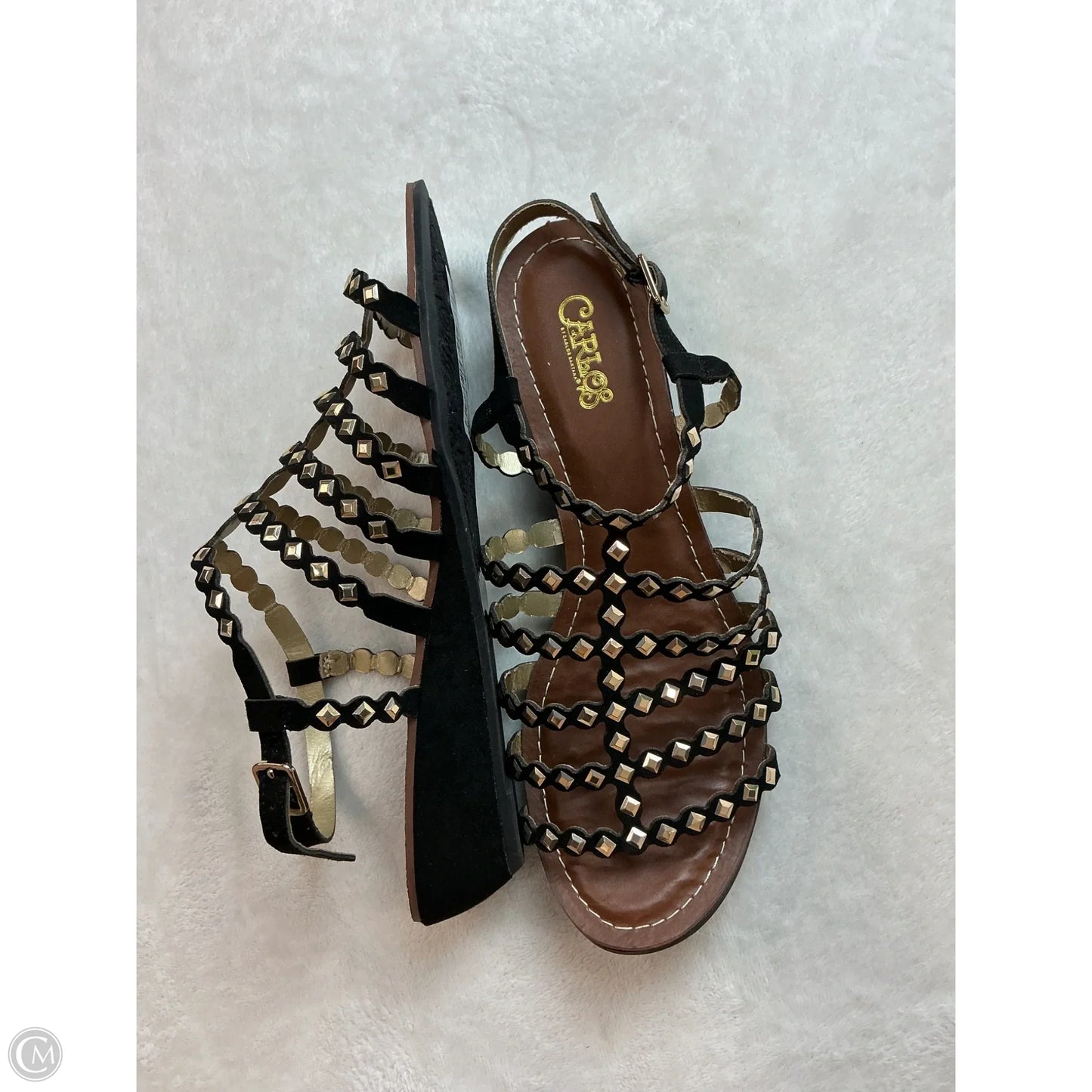 Sandals Flats By Carlos By Carlos Santana In Black & Brown, Size: 8
