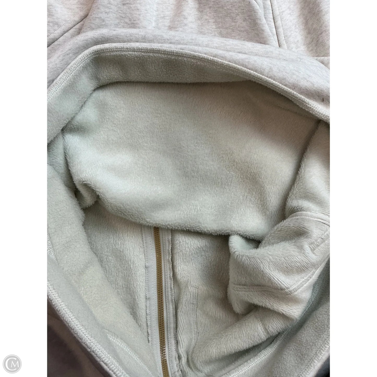Athletic Sweatshirt Hoodie By Lululemon In Grey, Size: 12