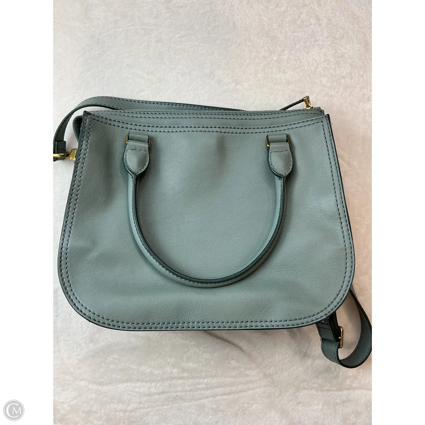 Handbag Leather By Fossil, Size: Medium