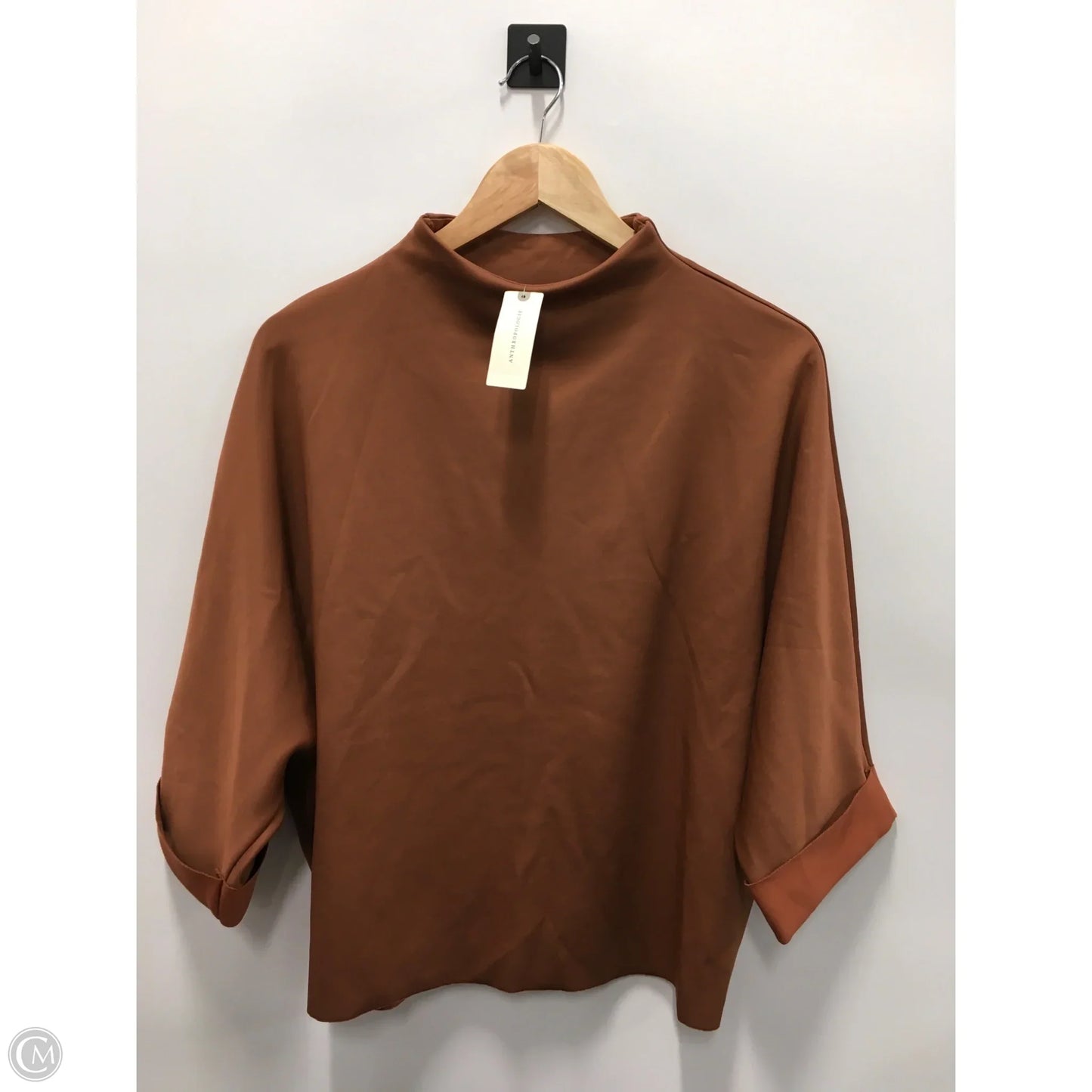 Top Short Sleeve By Anthropologie In Brown, Size: M