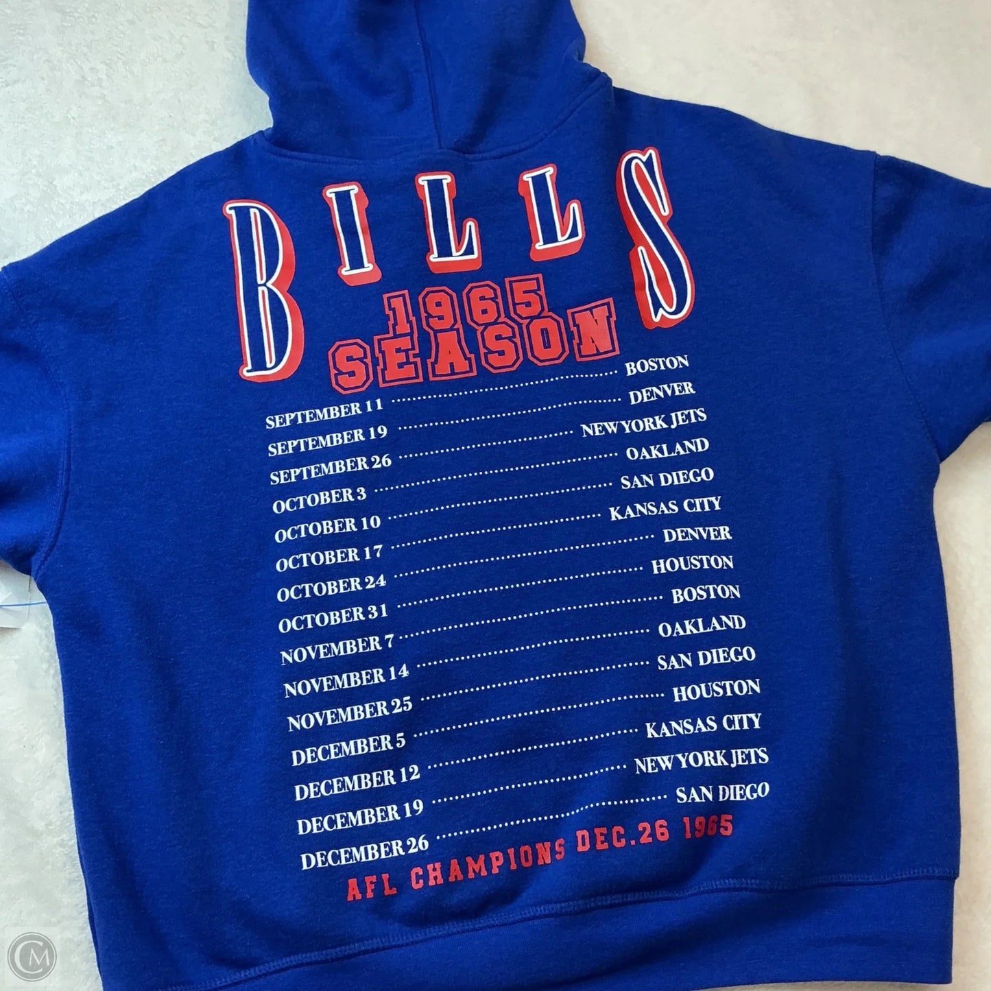 Sweatshirt Hoodie By Nfl In Blue Red & White, Size: S