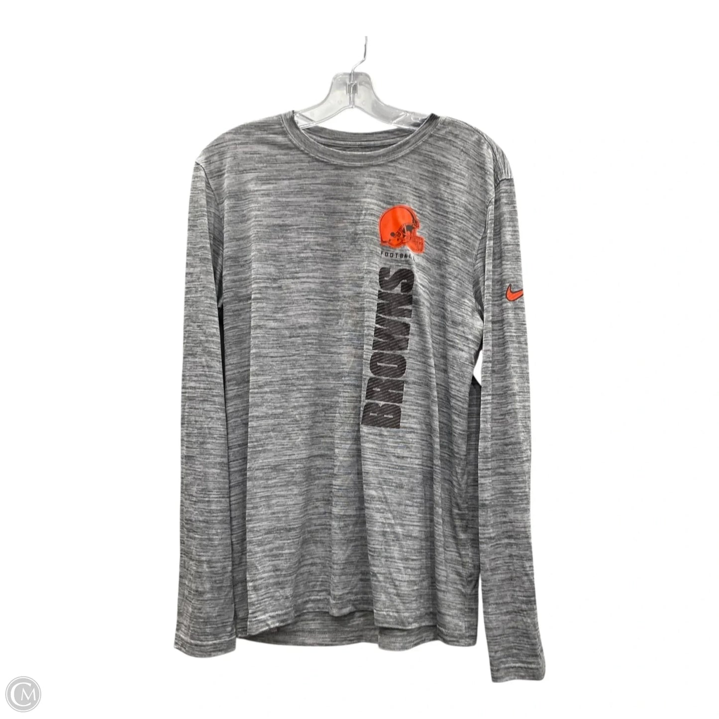 Athletic Top Long Sleeve Crewneck By Nfl In Grey, Size: M