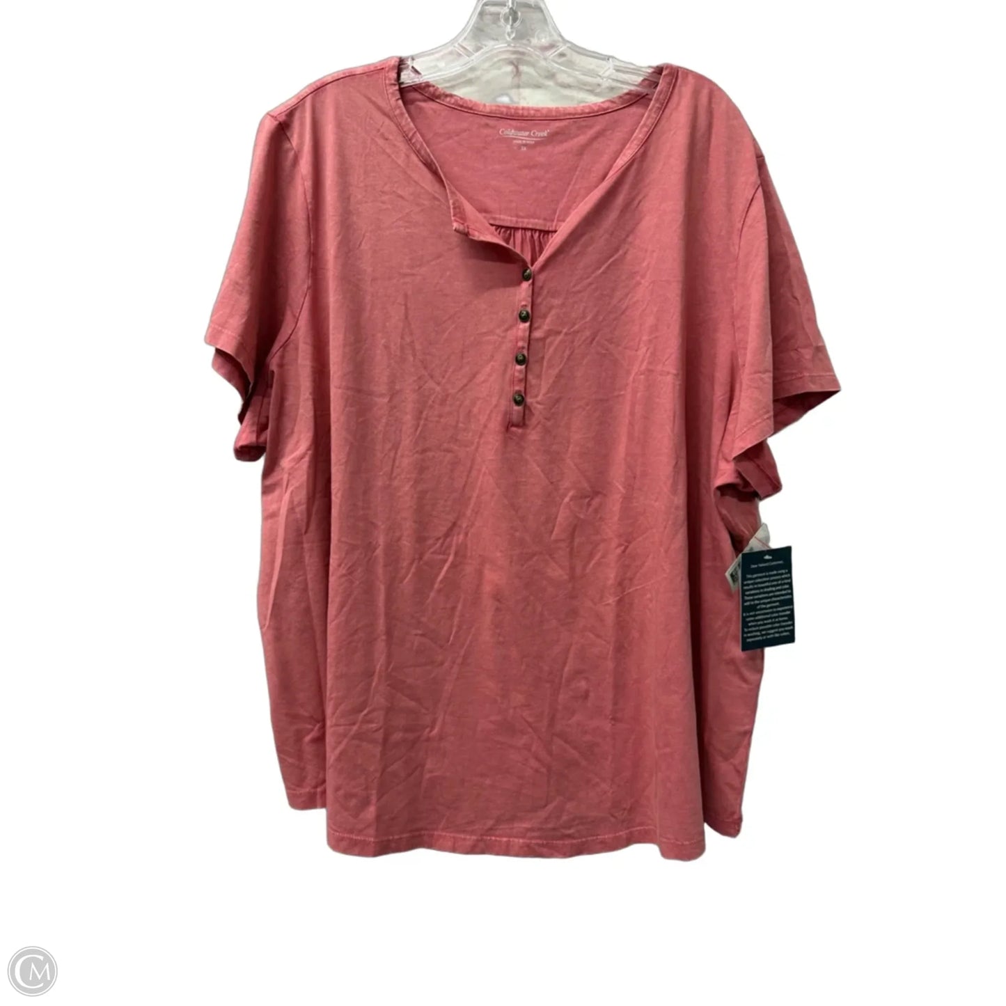 Top Short Sleeve By Coldwater Creek In Pink, Size: 3x