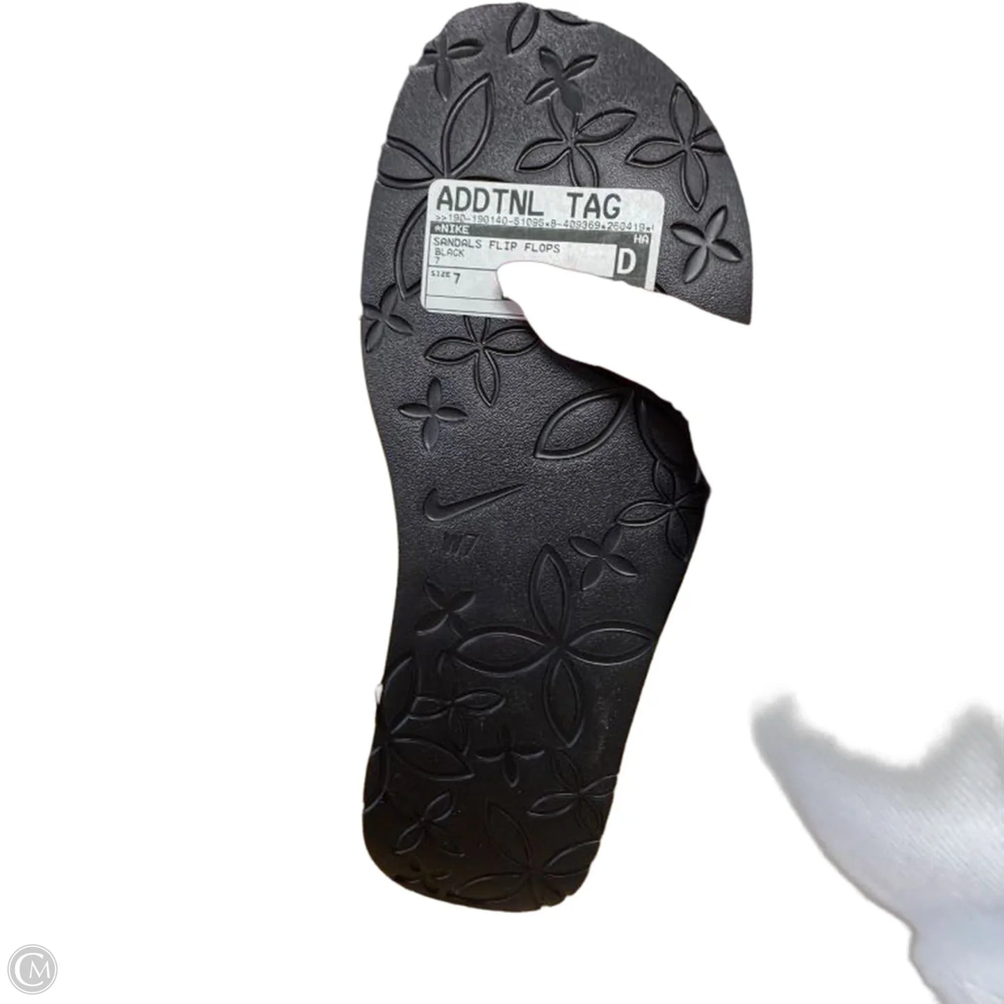 Sandals Flip Flops By Nike In Black, Size: 7