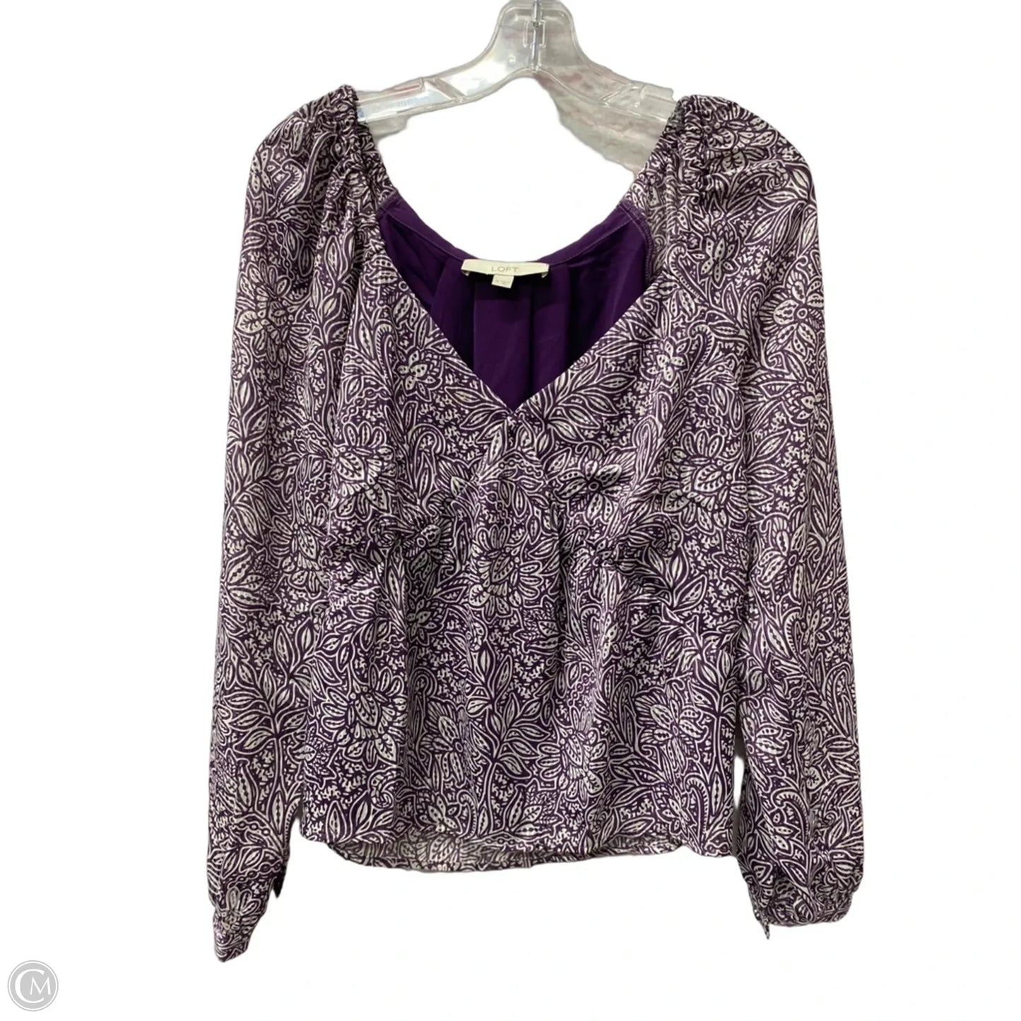 Top Long Sleeve By Loft In Purple, Size: M