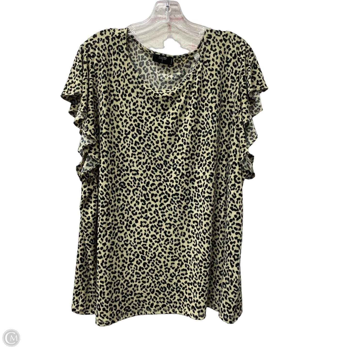 Top Short Sleeve By Tahari In Animal Print, Size: 3x