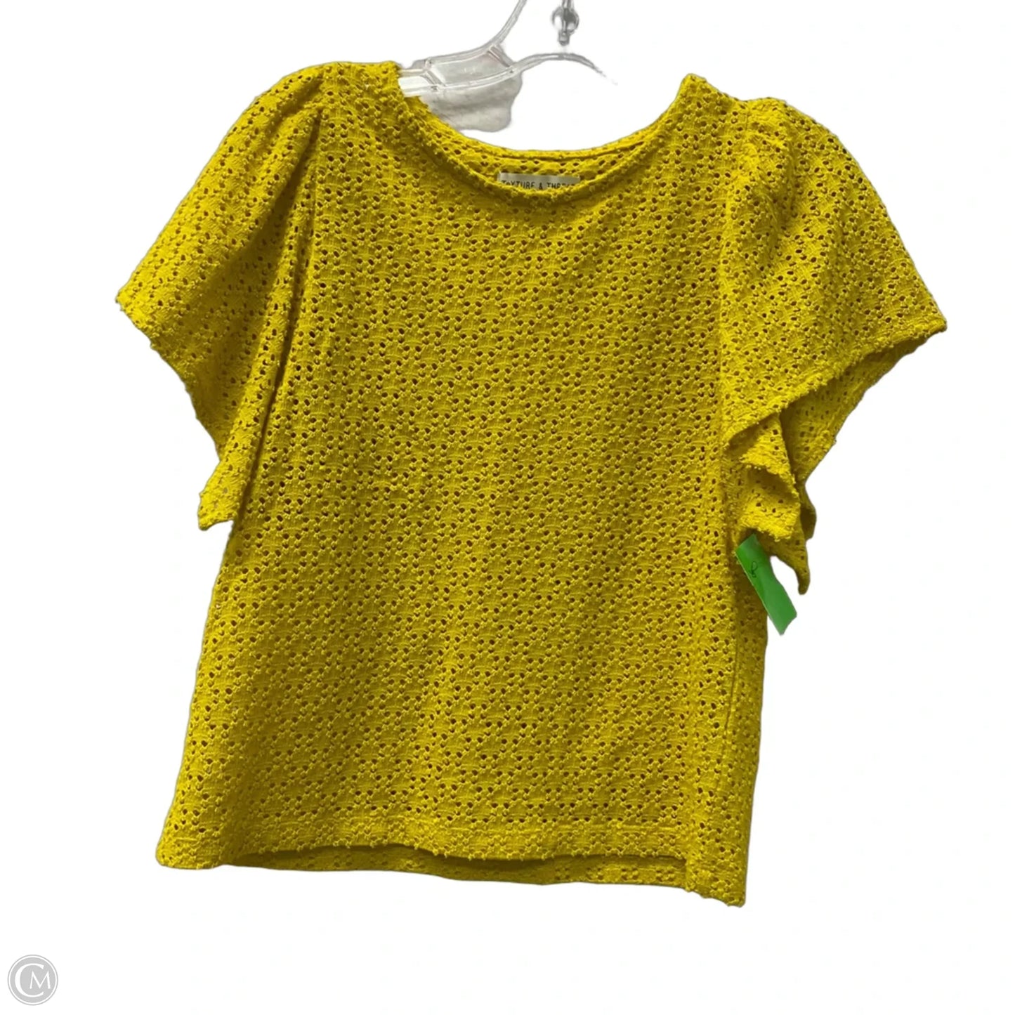 Top Short Sleeve By Madewell In Yellow, Size: S