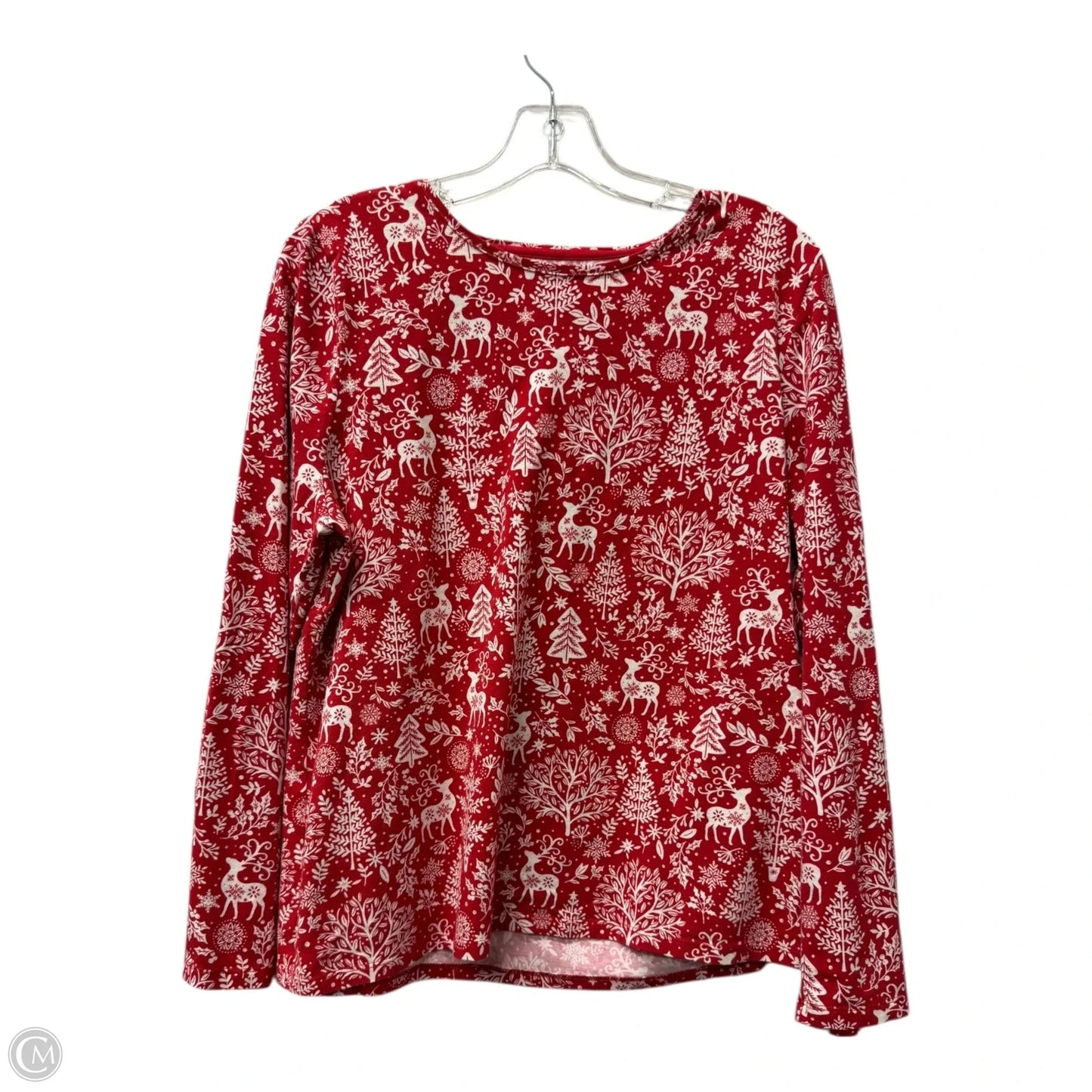 Top Long Sleeve Basic By Talbots In Red, Size: Xlp