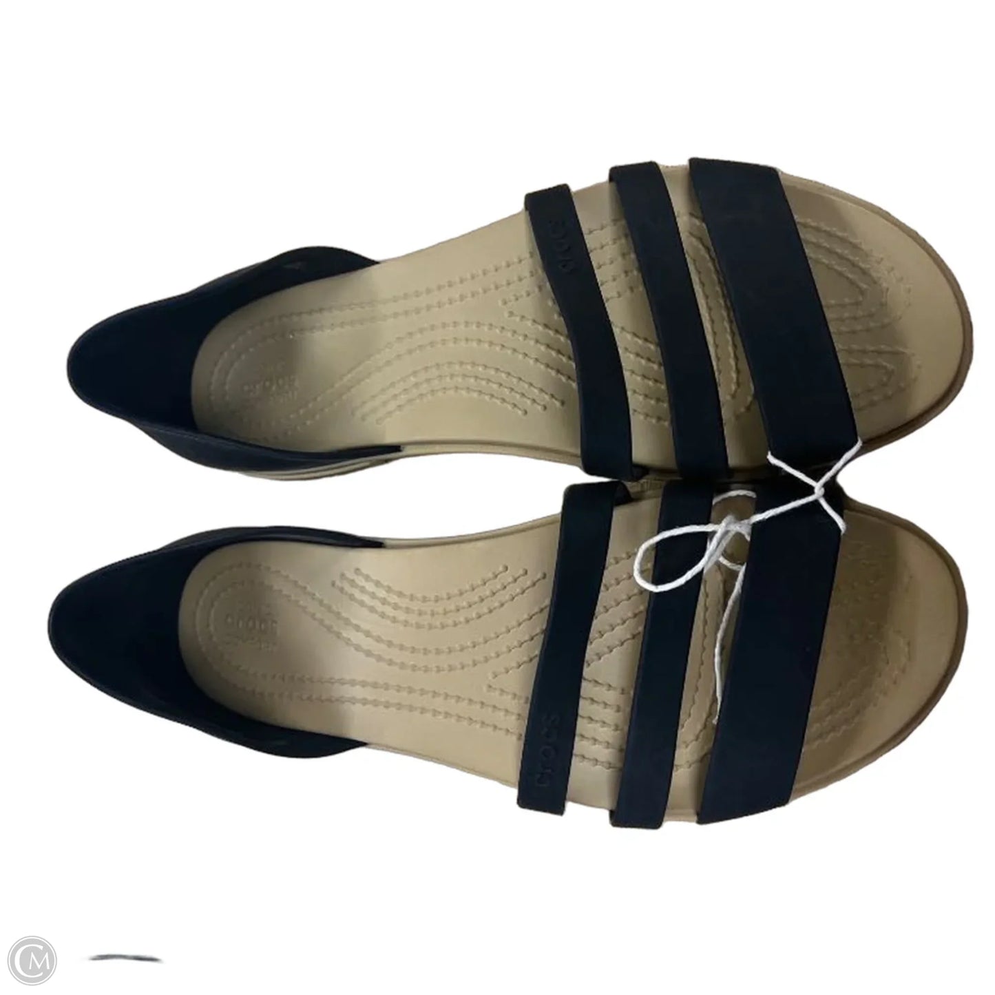 Sandals Flats By Crocs In Black, Size: 9