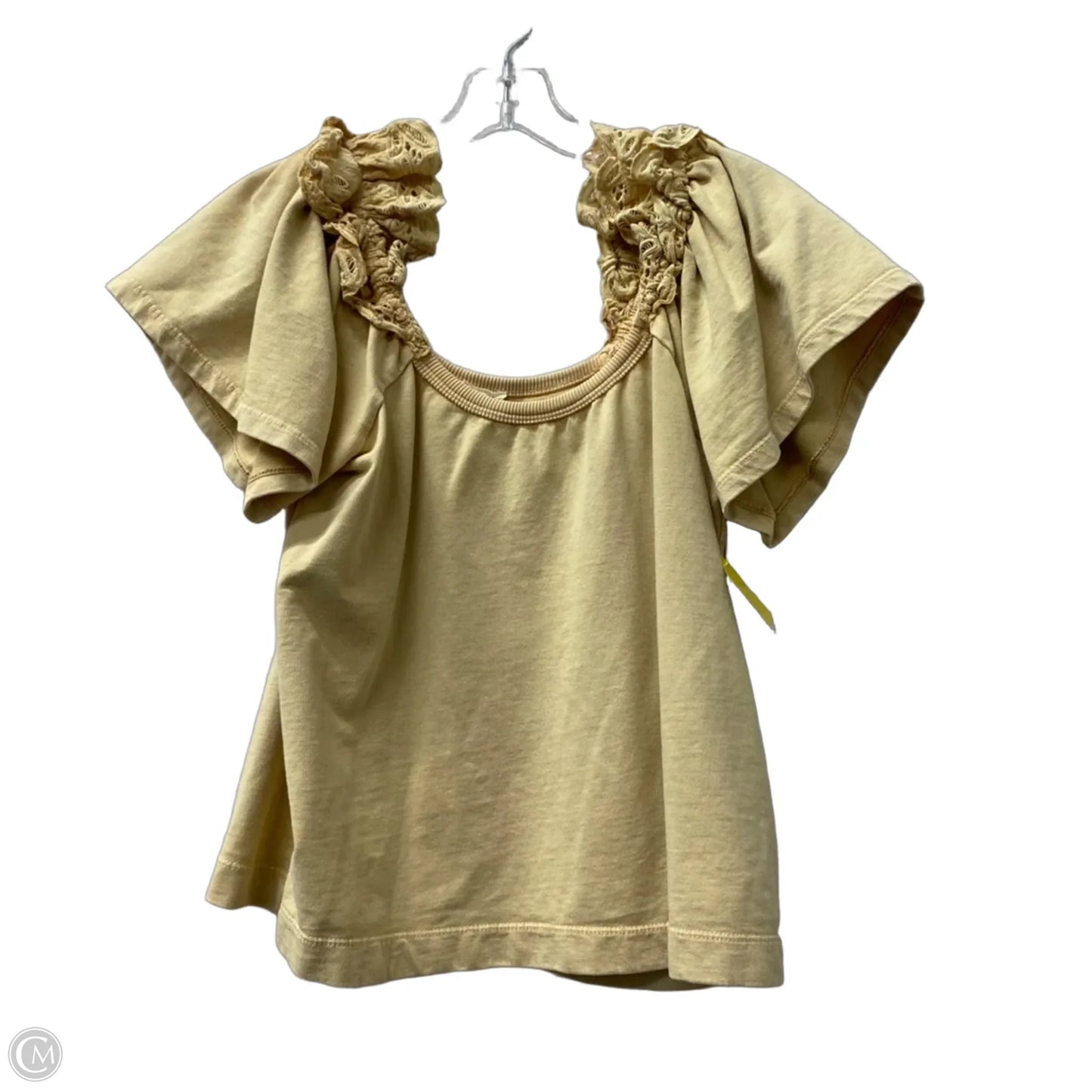 Top Short Sleeve By Pilcro In Tan, Size: S