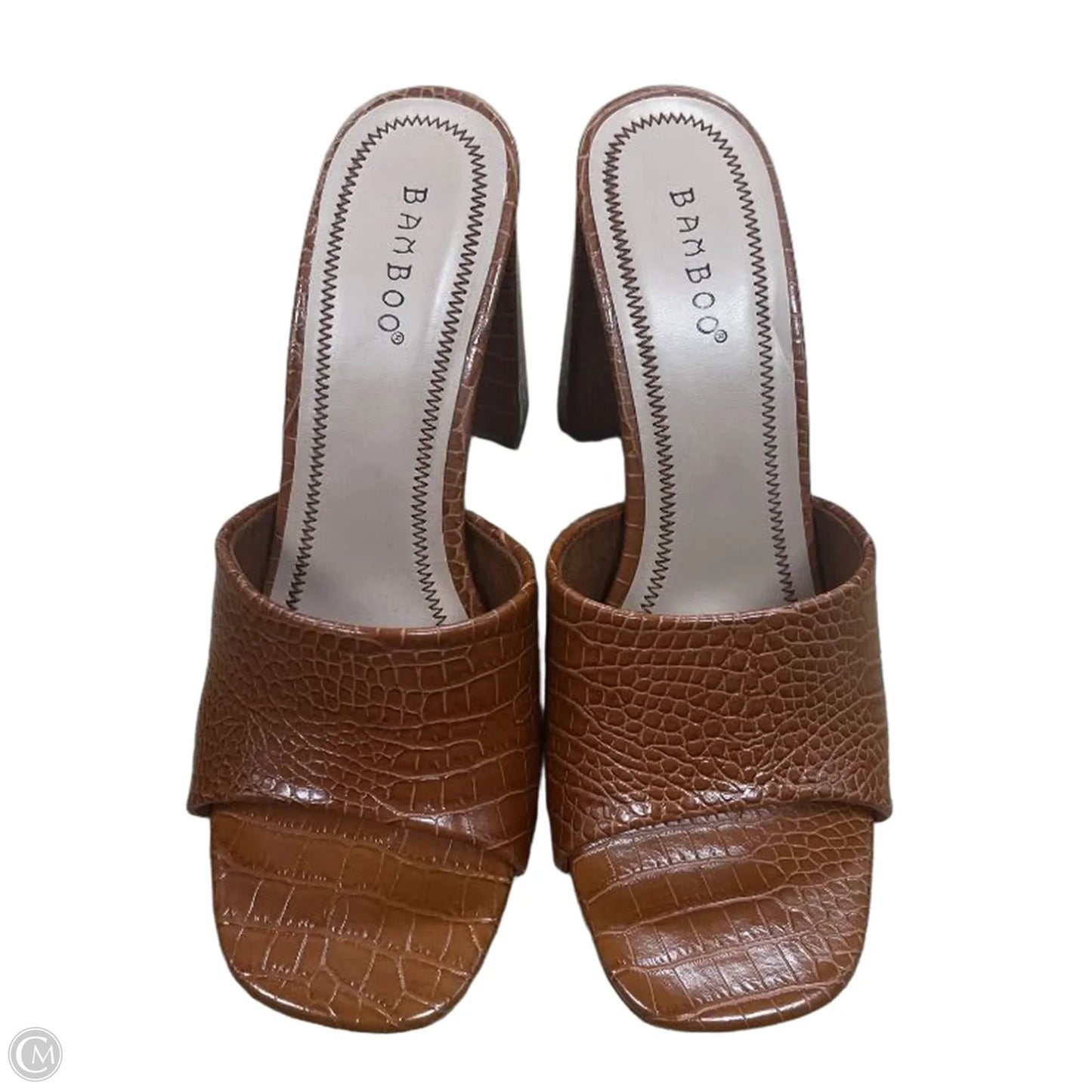Sandals Heels Block By Bamboo In Brown, Size: 9