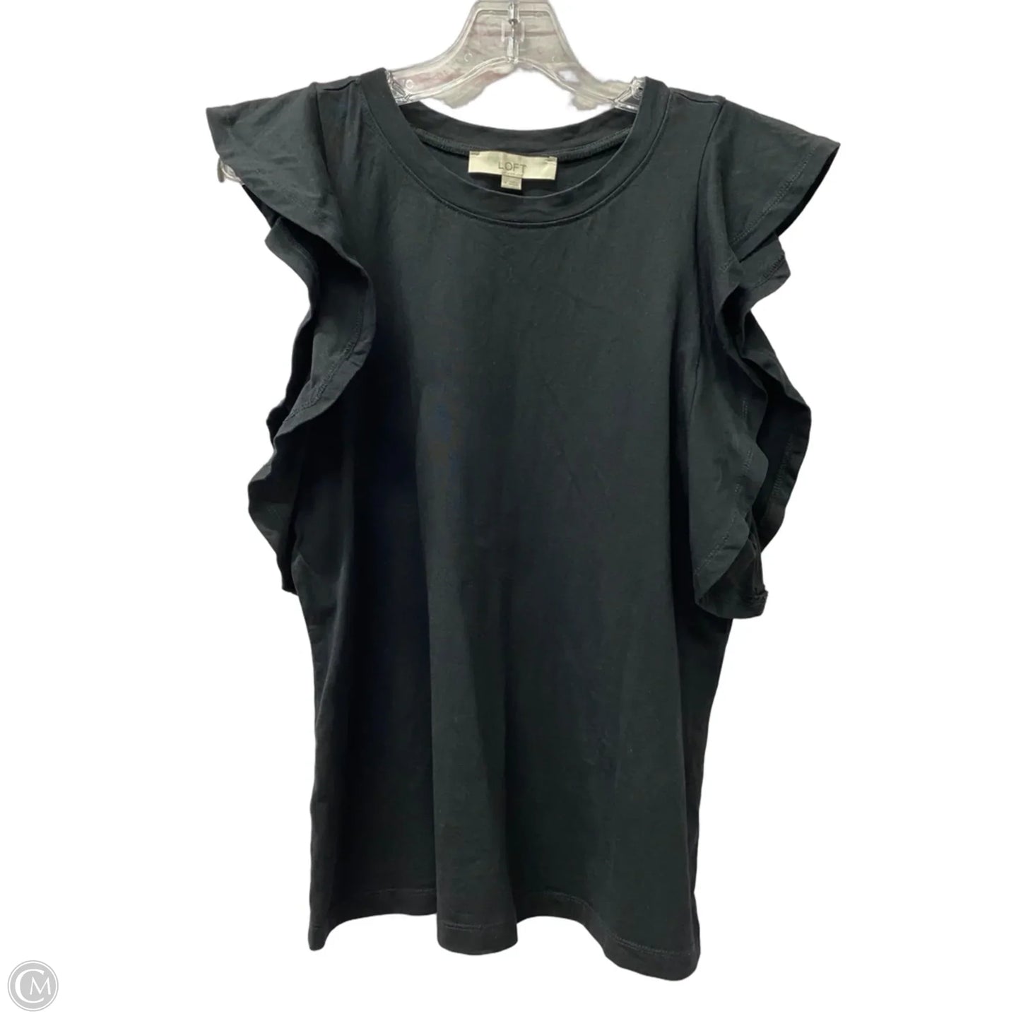 Top Short Sleeve By Loft In Black, Size: M