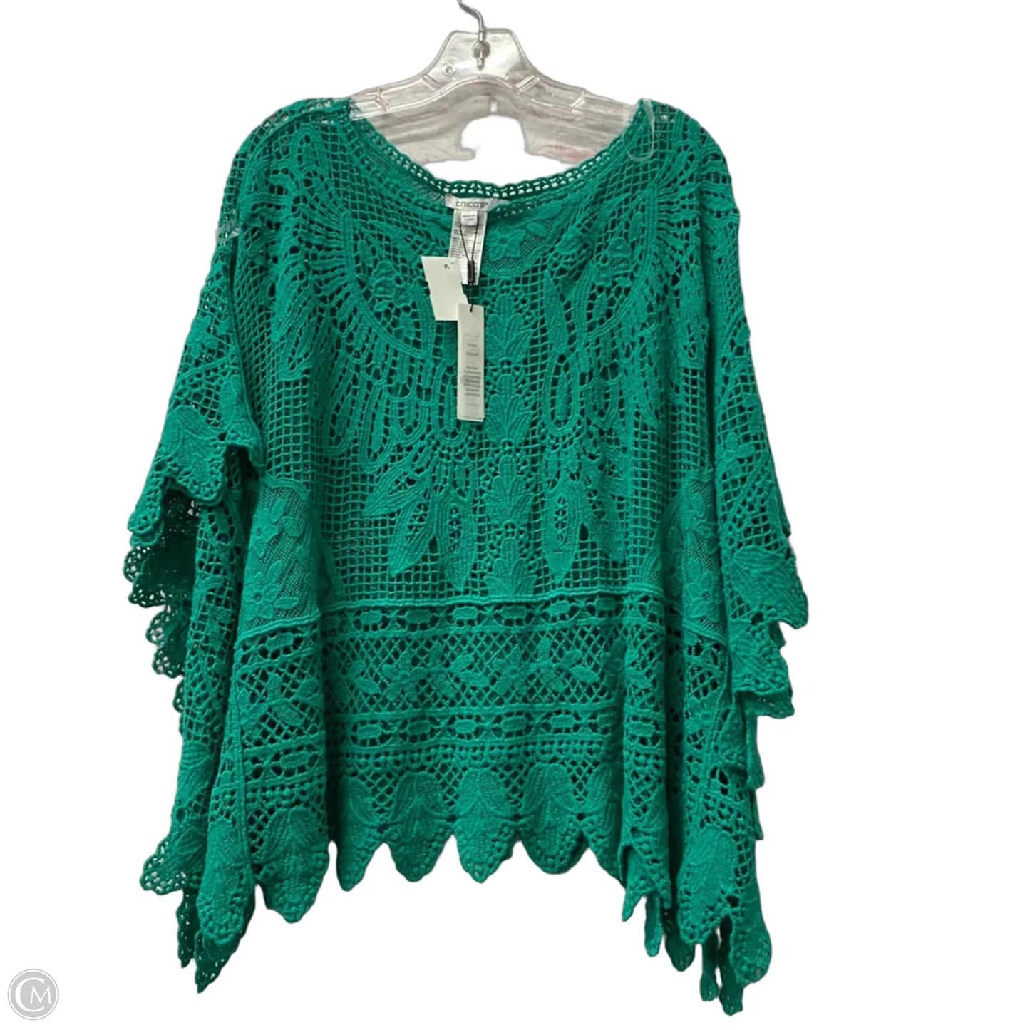 Top Short Sleeve By Chicos In Green, Size: S