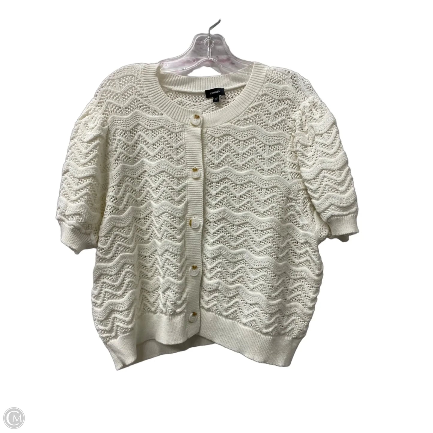 Cardigan By Express In Cream, Size: Xl