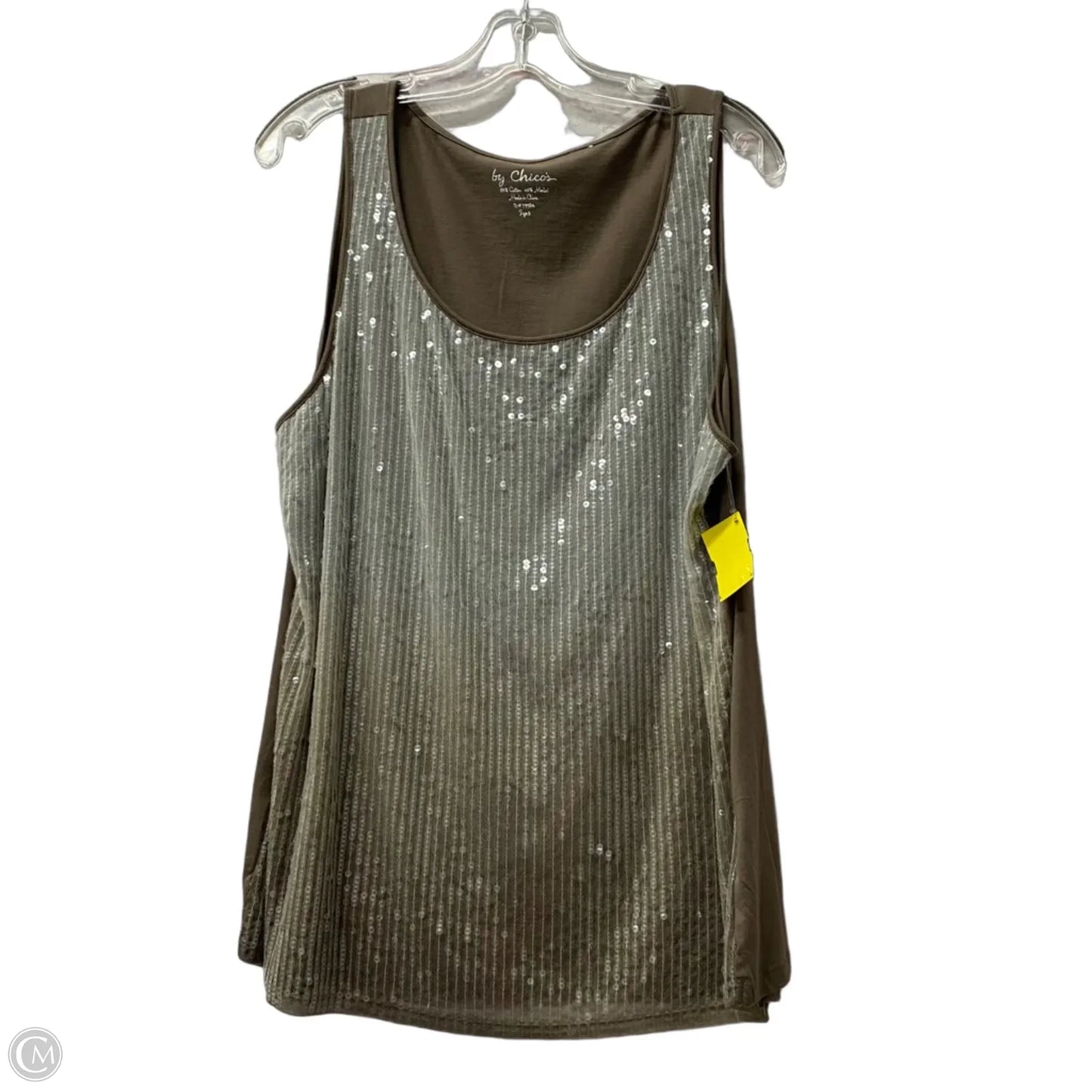 Top Sleeveless By Chicos In Taupe, Size: Xl