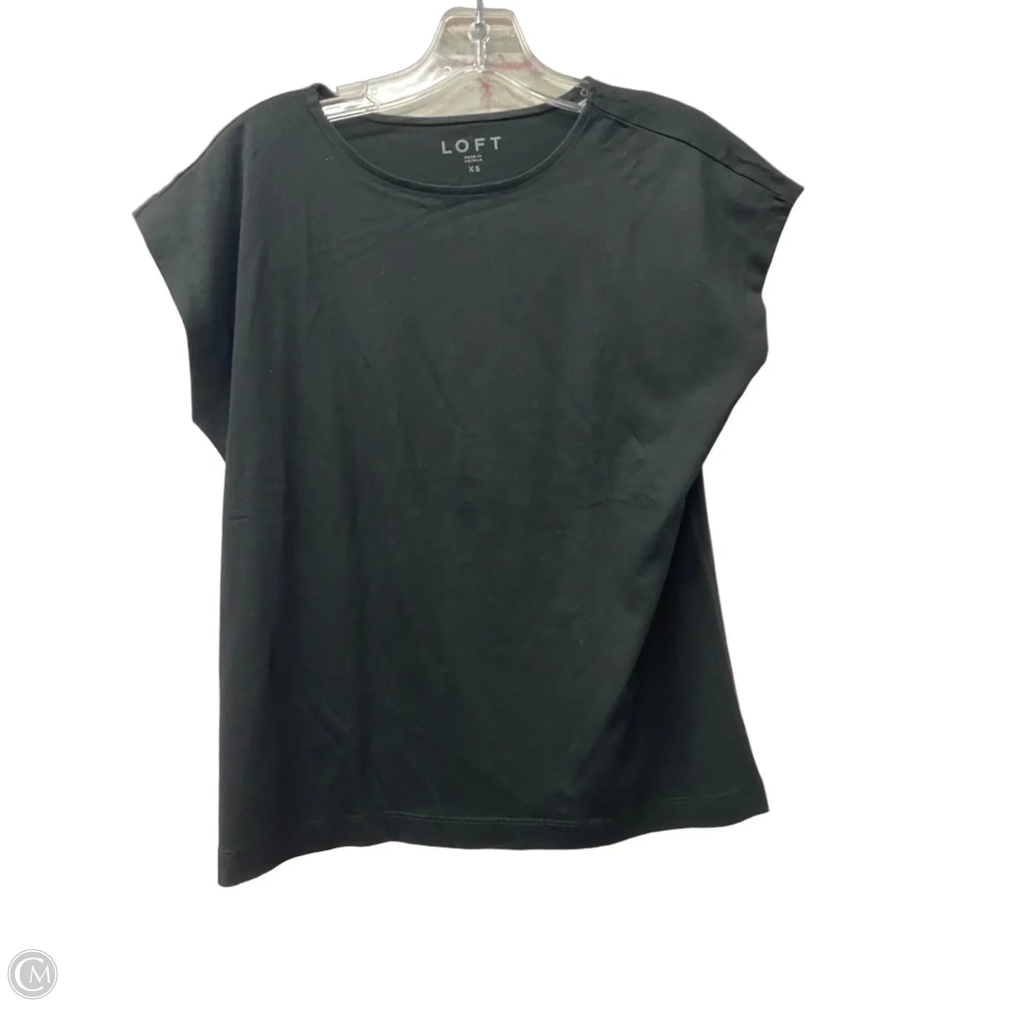 Top Short Sleeve By Loft In Black, Size: Xs