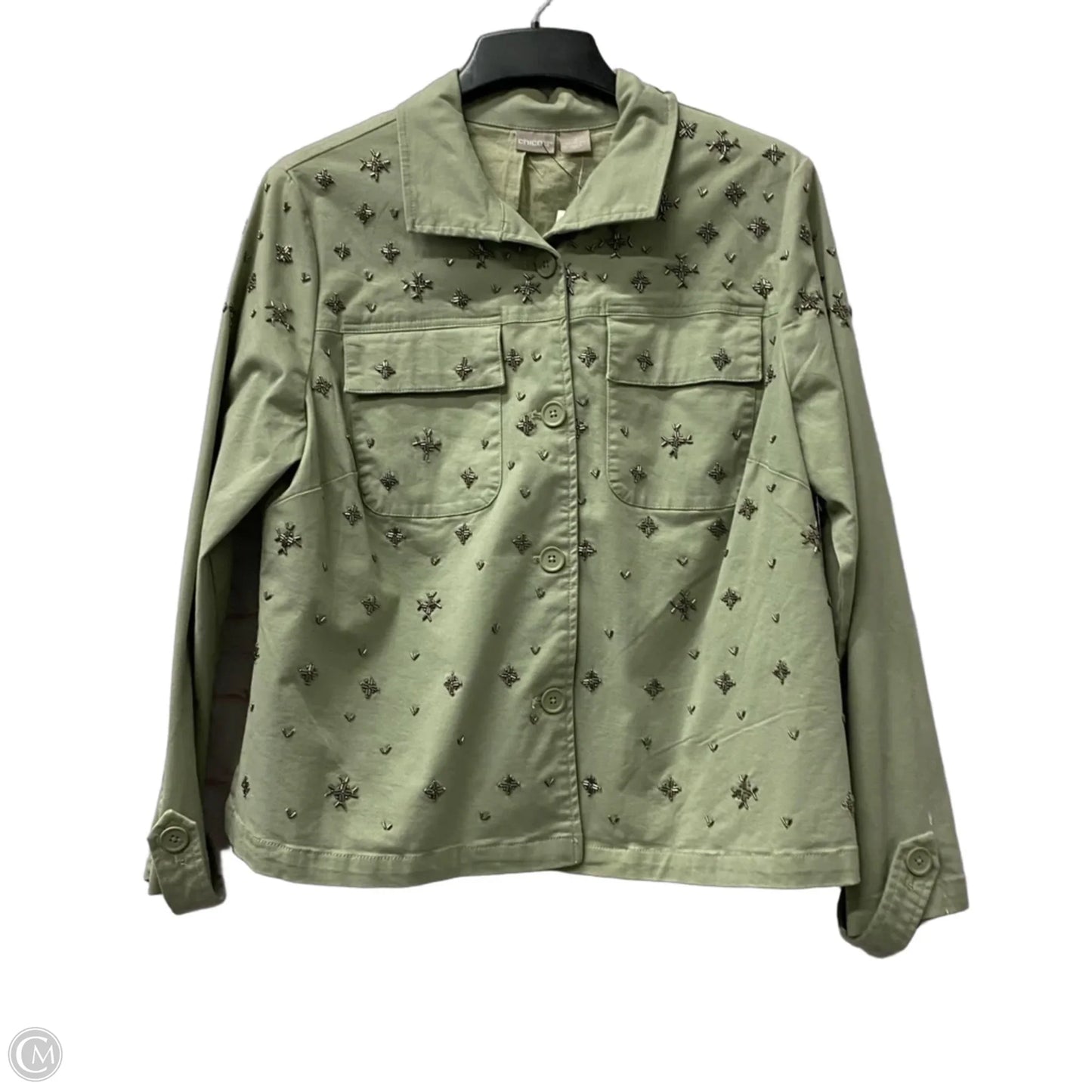Jacket Other By Chicos In Green, Size: L