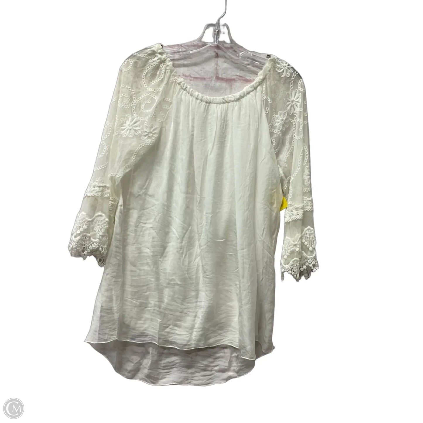 Top Long Sleeve By Bella Marie In White, Size: S