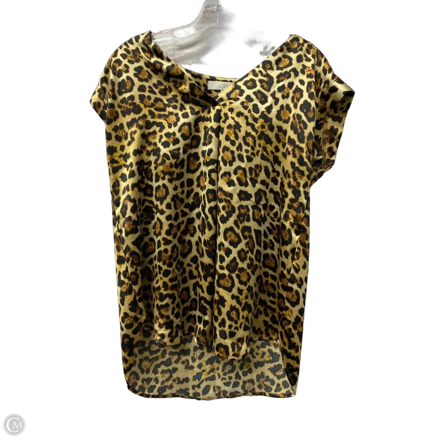 Top Short Sleeve By Loft In Animal Print, Size: S