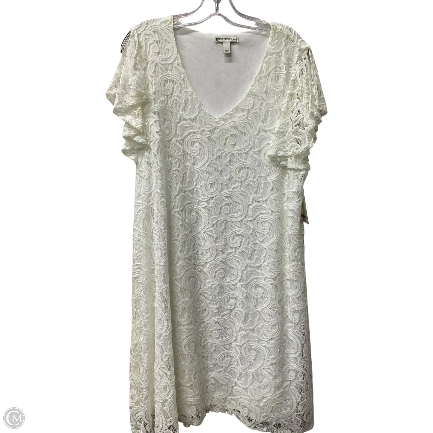 Dress Casual Short By Dana Buchman In White, Size: Xl