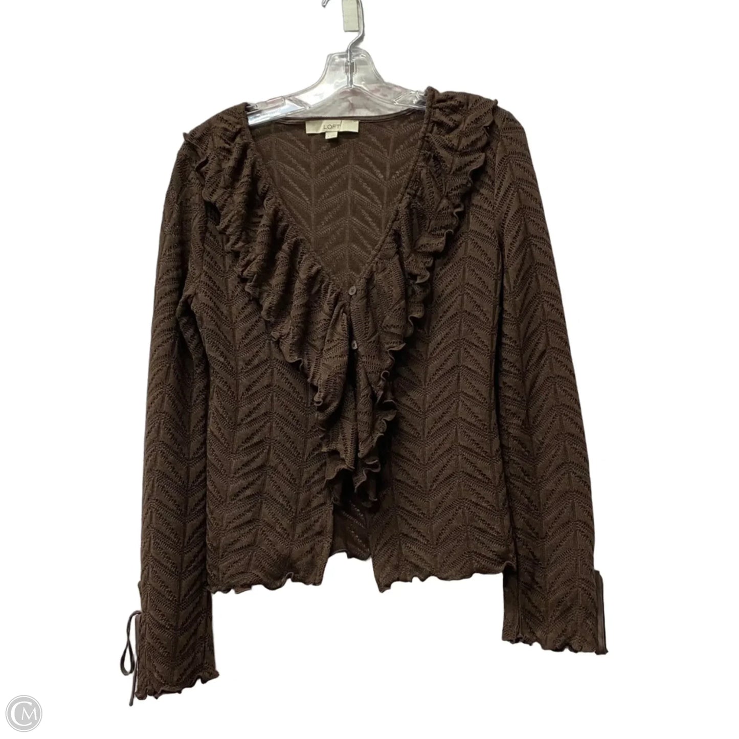 Top Long Sleeve By Loft In Brown, Size: S
