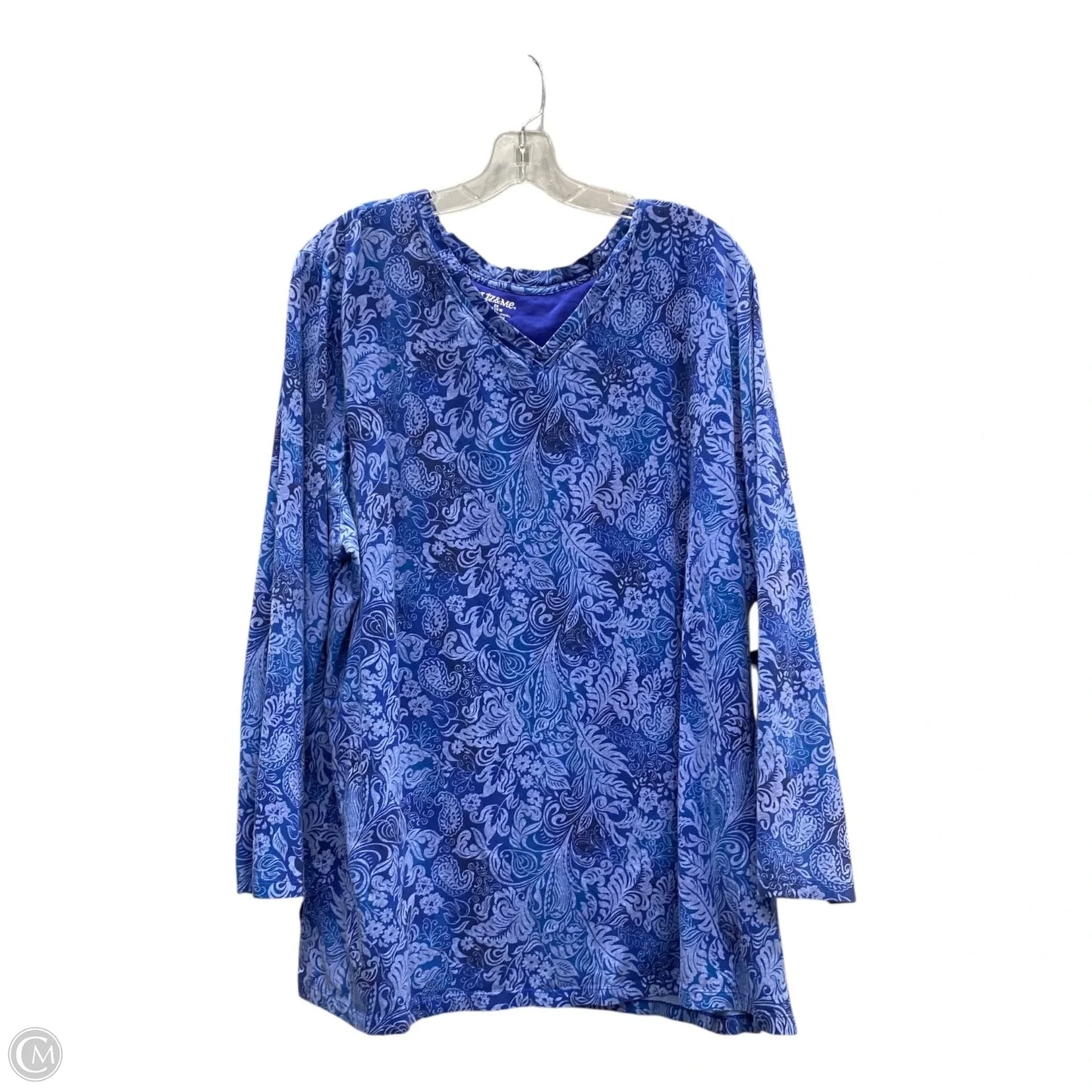 Top Long Sleeve By Liz And Me In Blue, Size: 2x