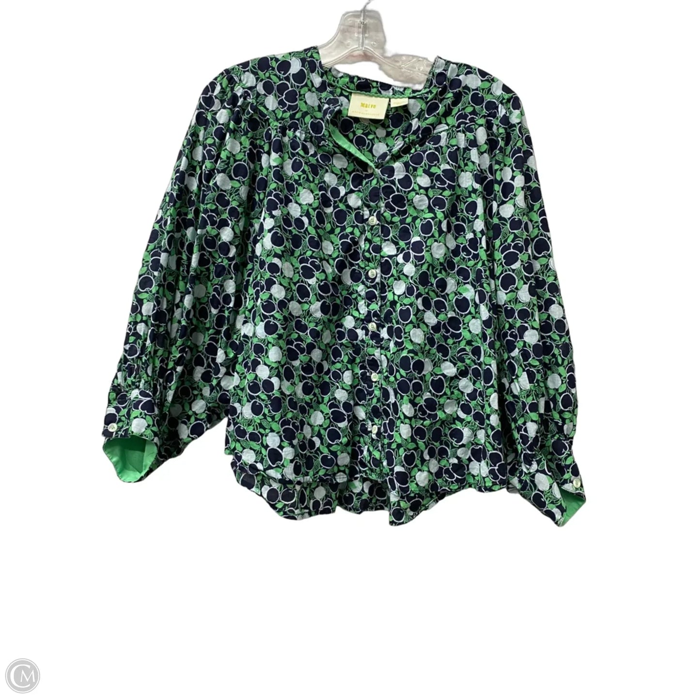 Top Long Sleeve By Maeve In Blue & Green, Size: M