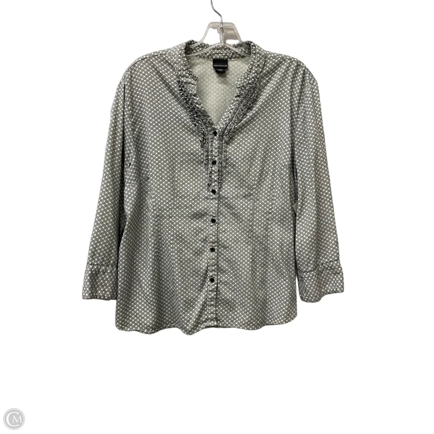 Top 3/4 Sleeve By Covington In Grey, Size: Xl