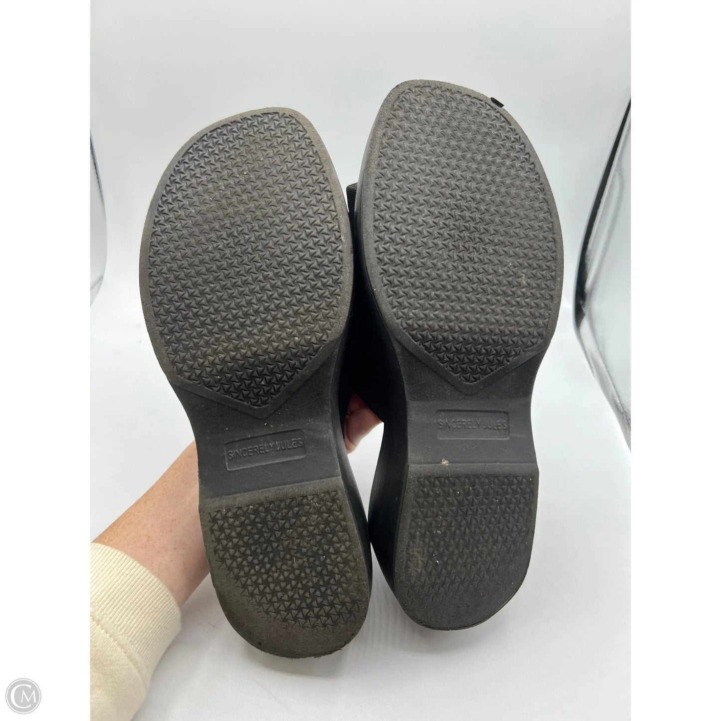 Sandals Heels Wedge By Clothes Mentor In Black, Size: 9