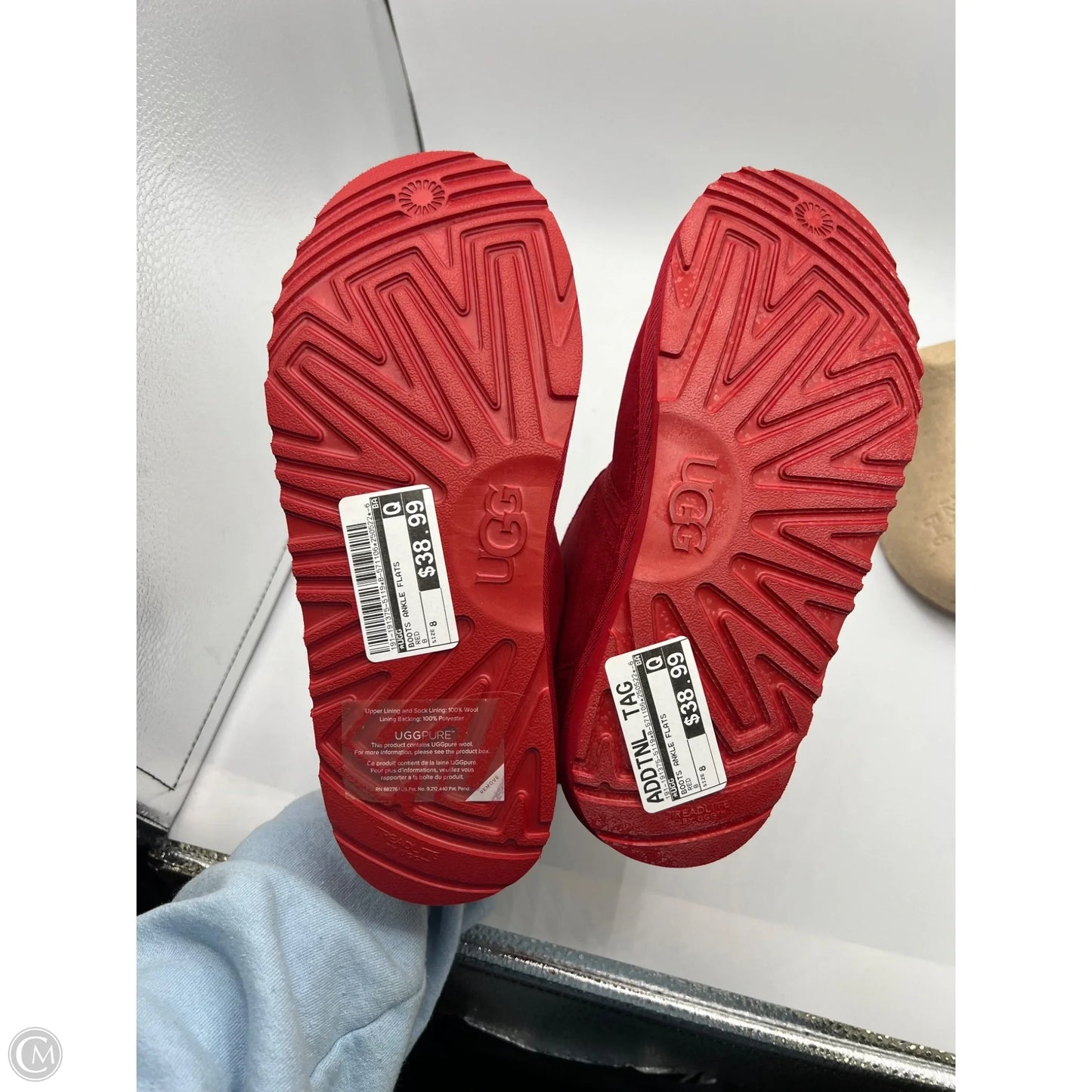 Boots Ankle Flats By Ugg In Red, Size: 6