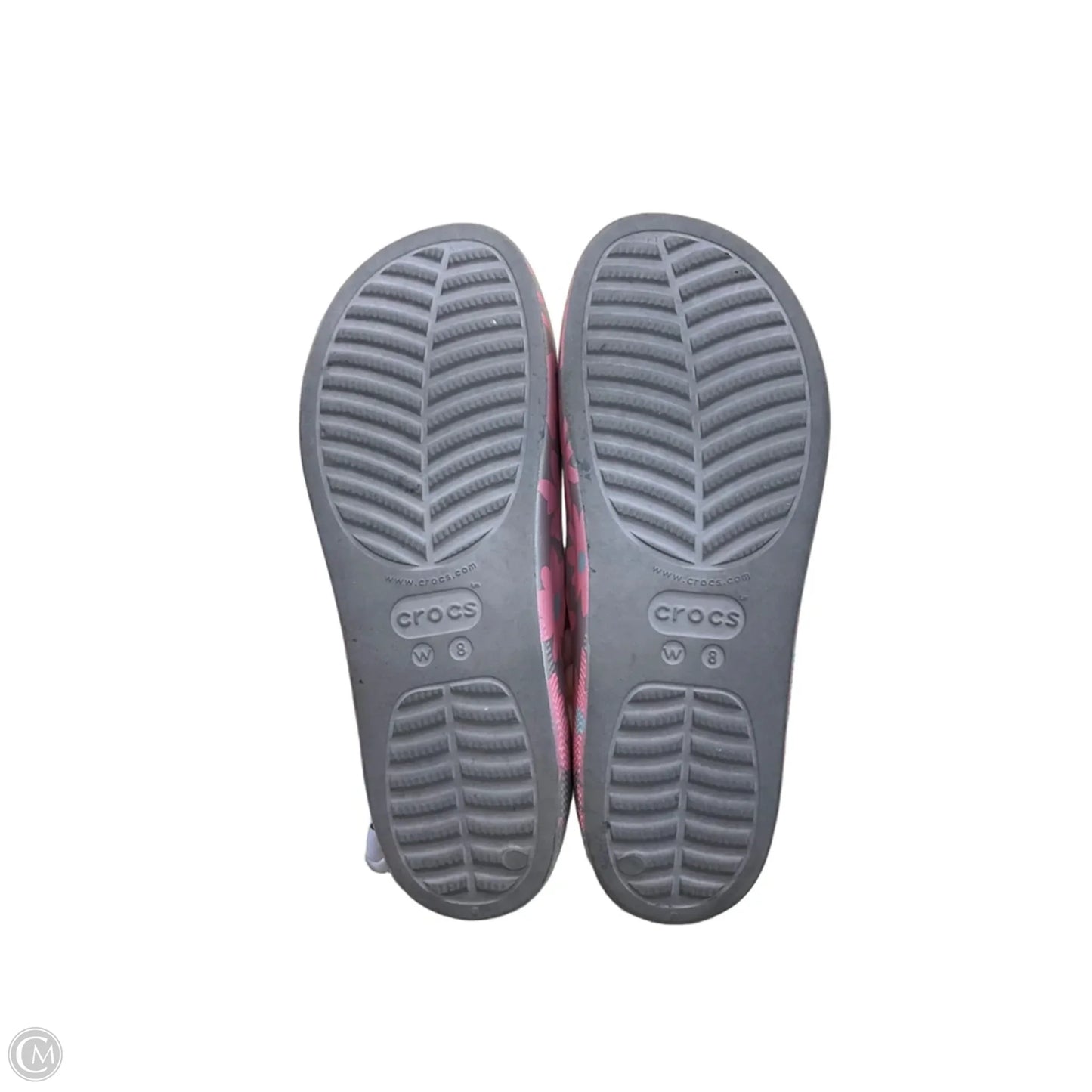 Sandals Flats By Crocs In Floral Print, Size: 8