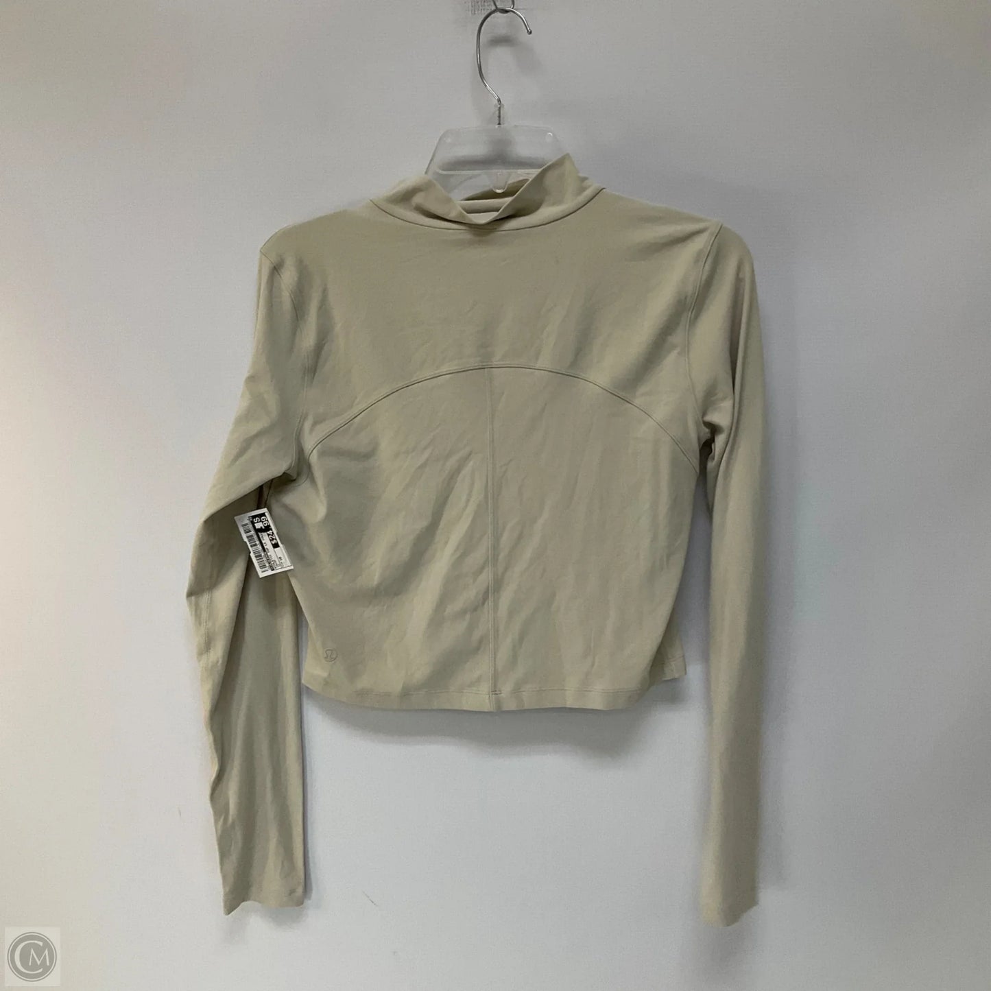 Athletic Top Long Sleeve Collar By Lululemon In Cream, Size: 10