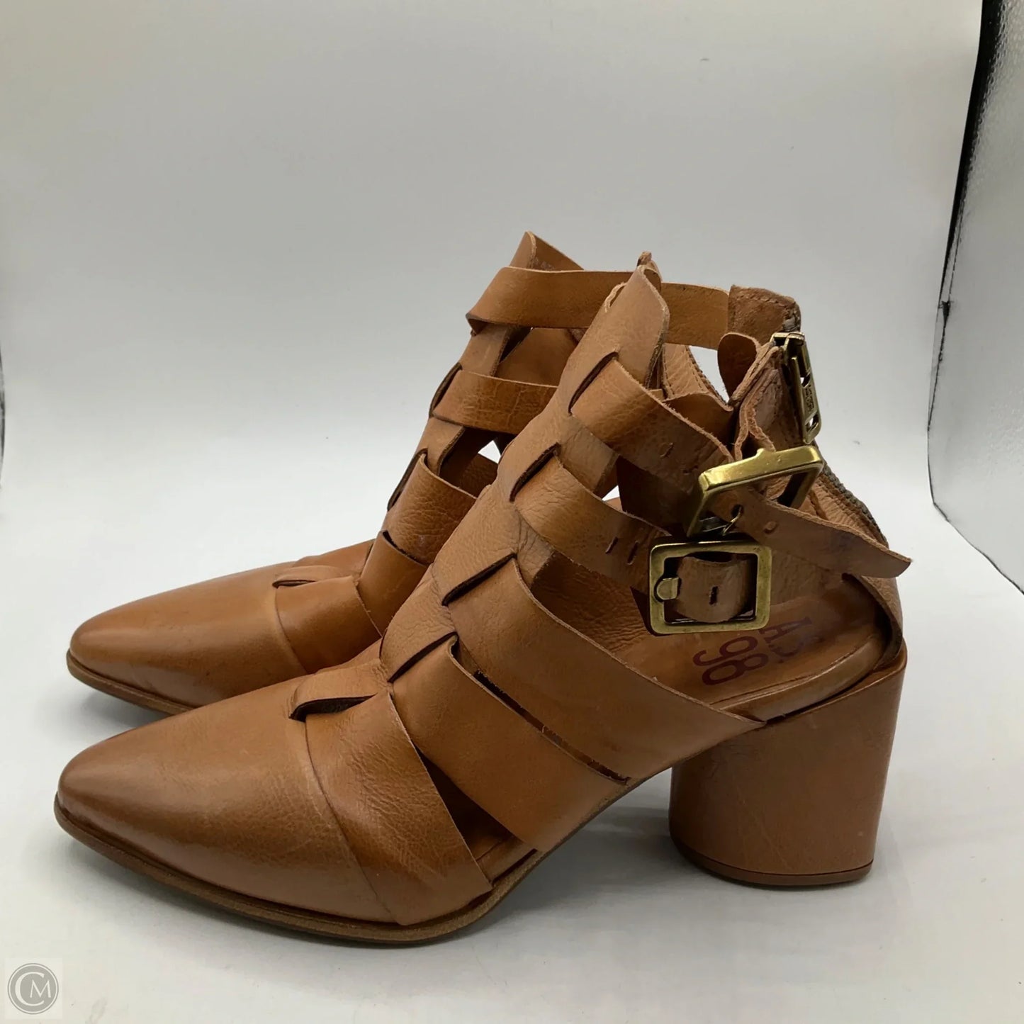 Boots Ankle Heels By Cma In Brown, Size: 8