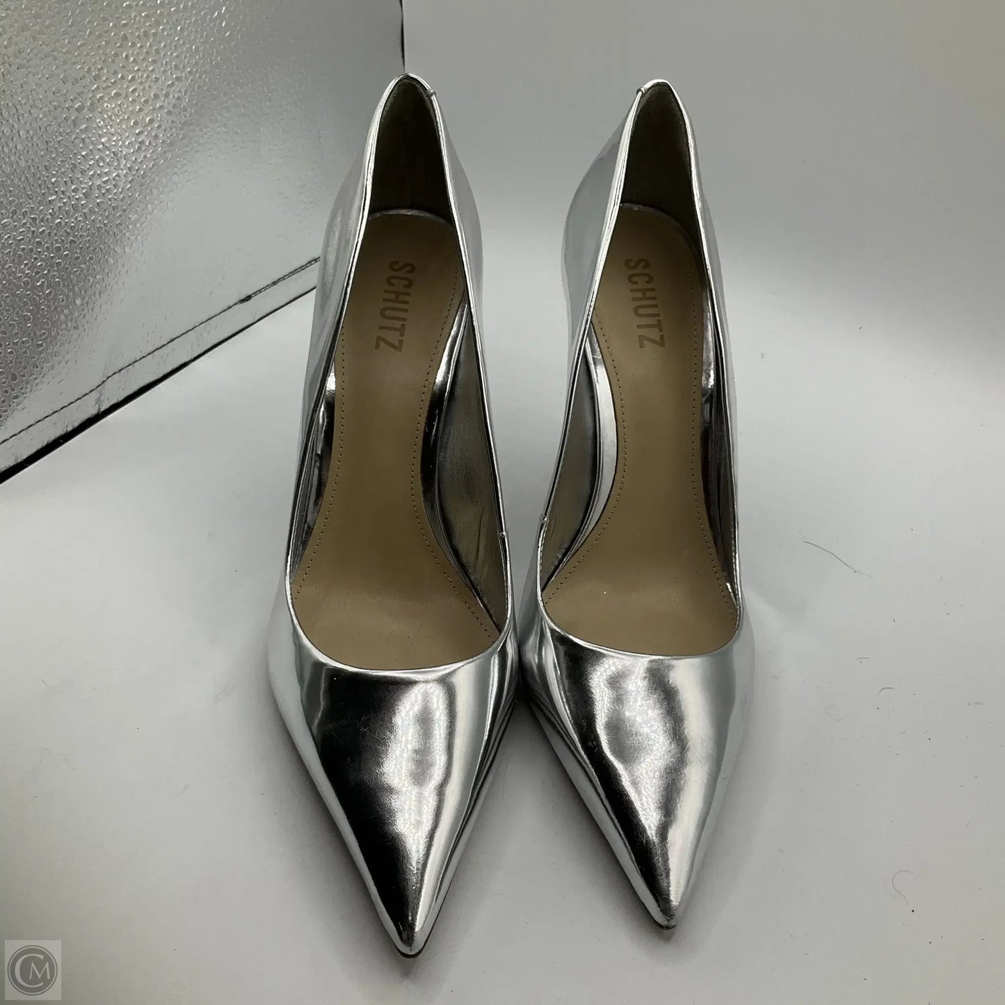Shoes Heels Stiletto By Cmb In Silver, Size: 10