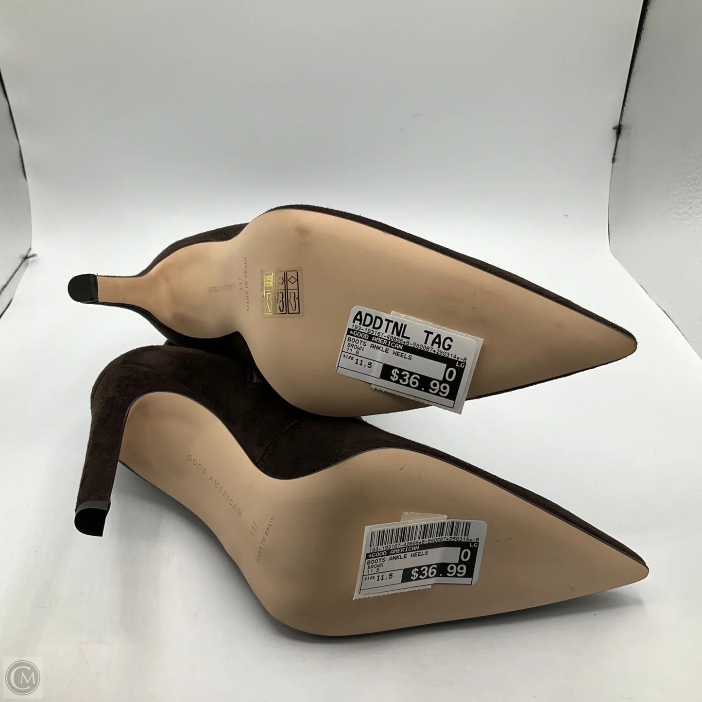 Boots Ankle Heels By Good American In Brown, Size: 11.5