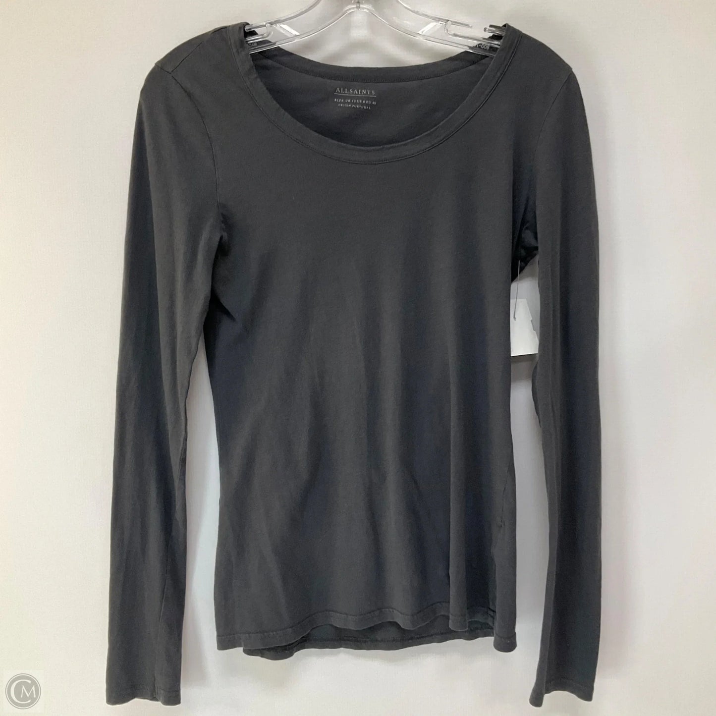 Top Long Sleeve Designer By All Saints In Grey, Size: M