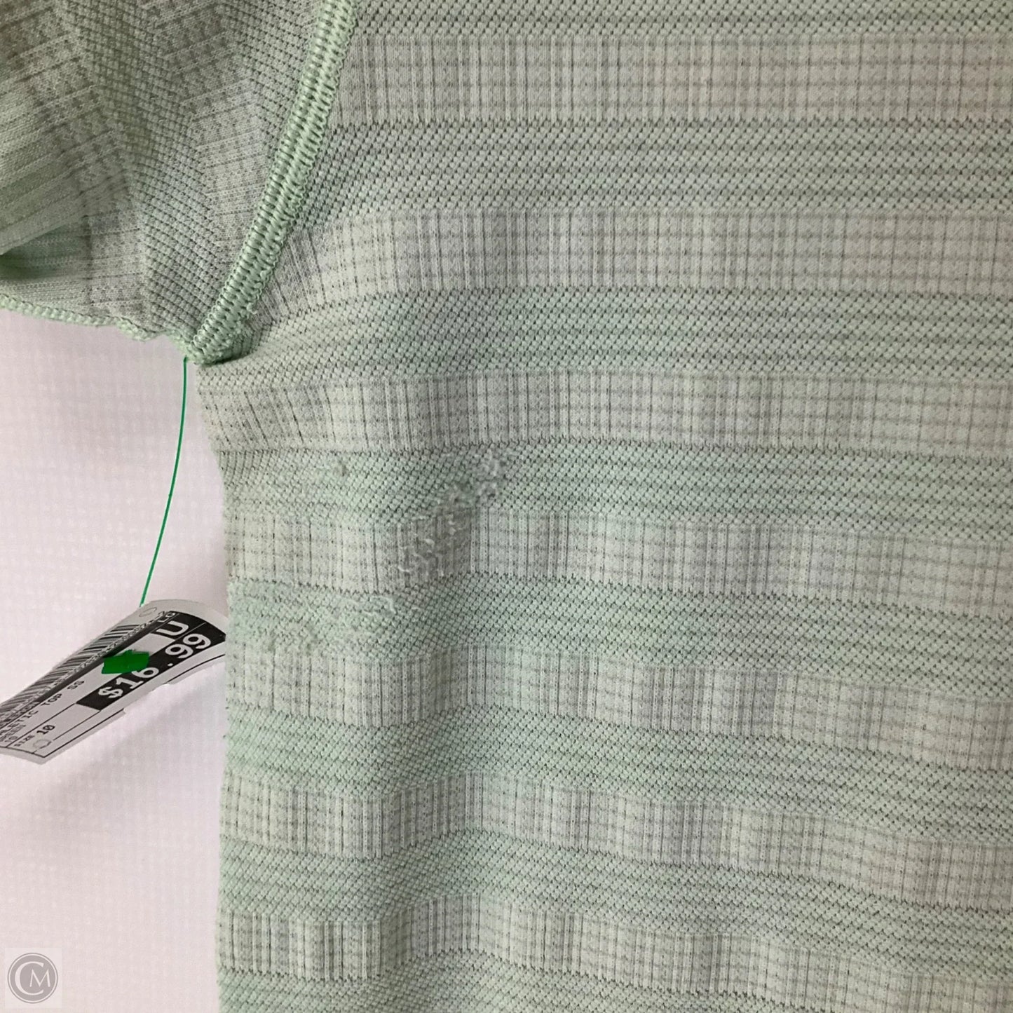 Athletic Top Short Sleeve By Lululemon In Green, Size: 10