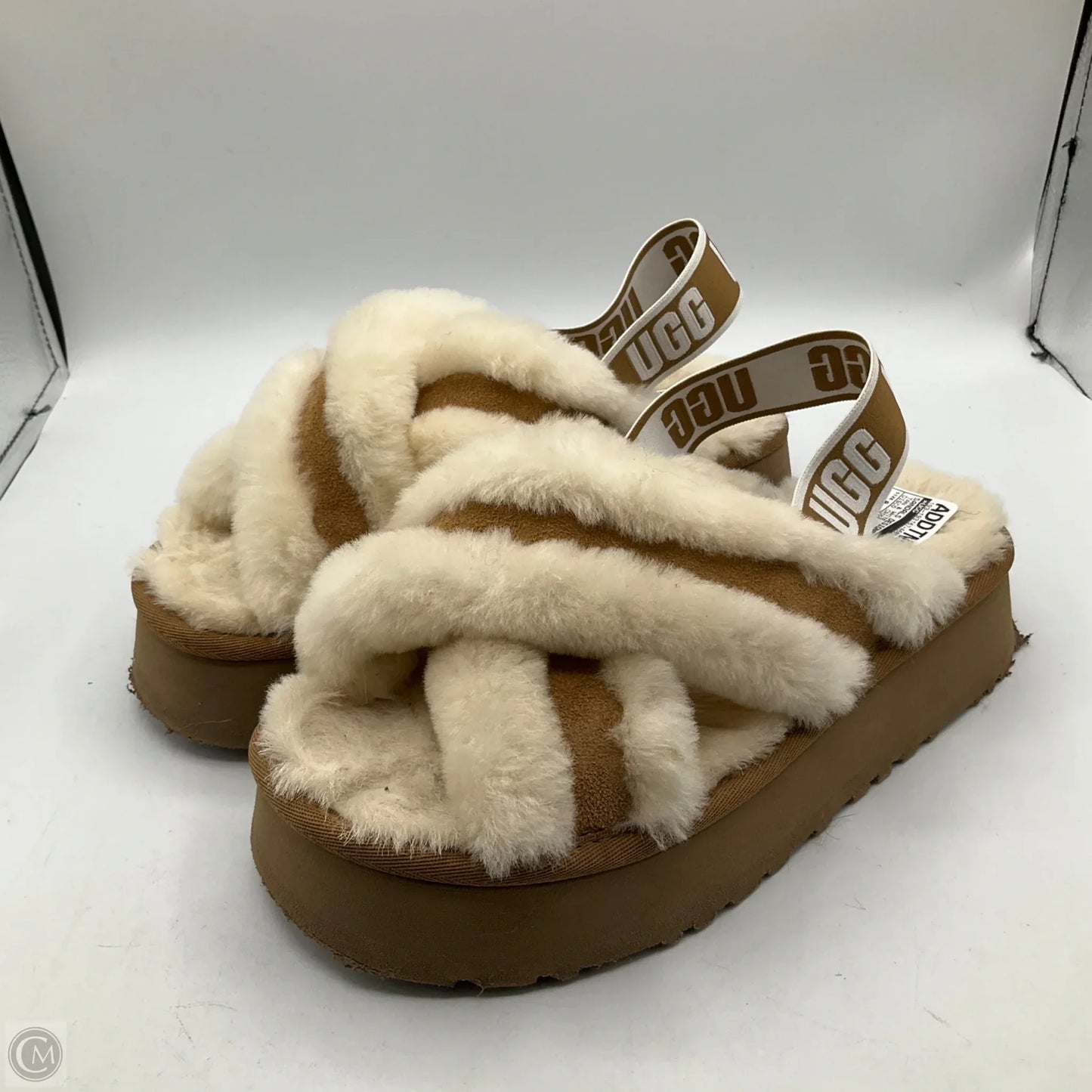 Sandals Designer By Ugg In Tan & White, Size: 8