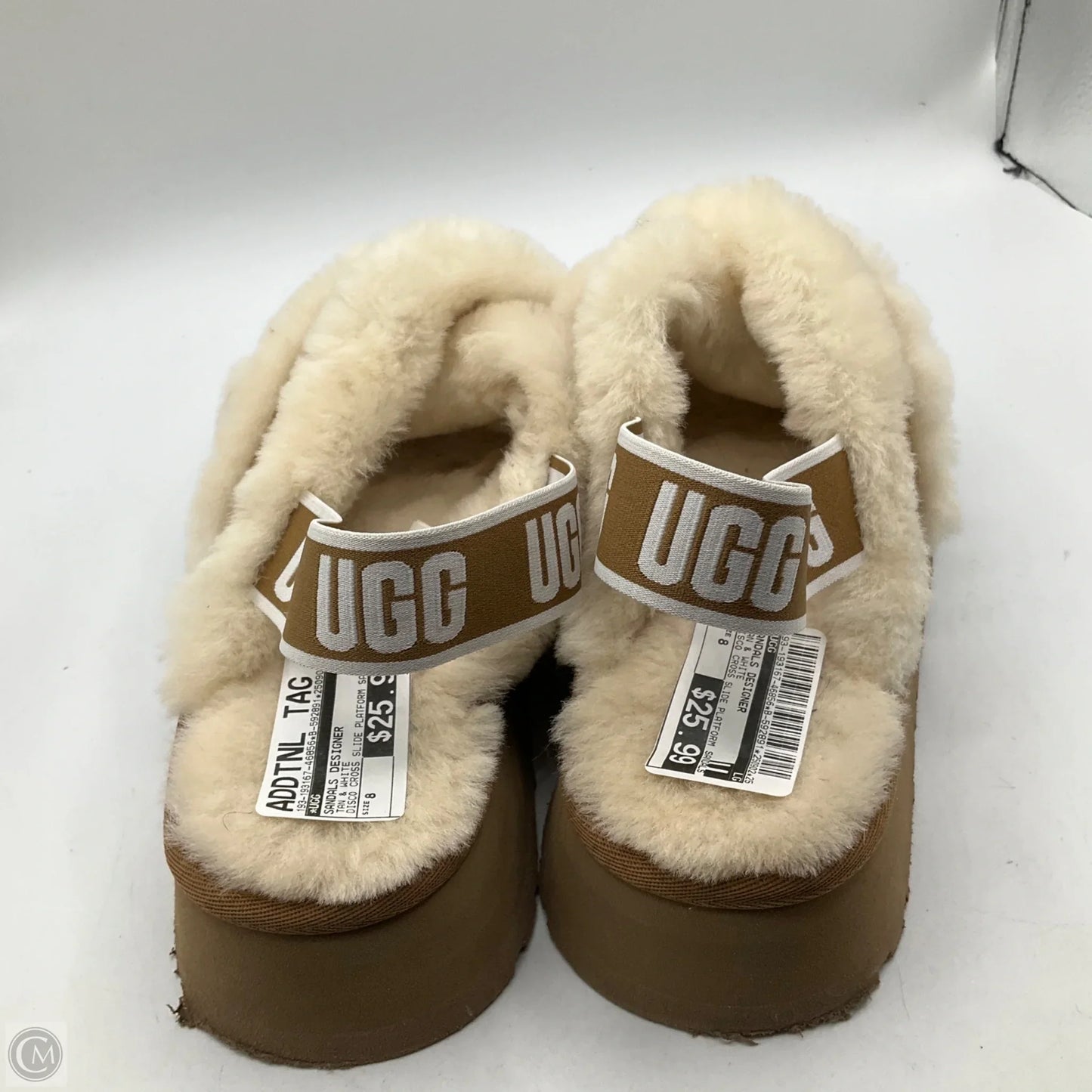 Sandals Designer By Ugg In Tan & White, Size: 8