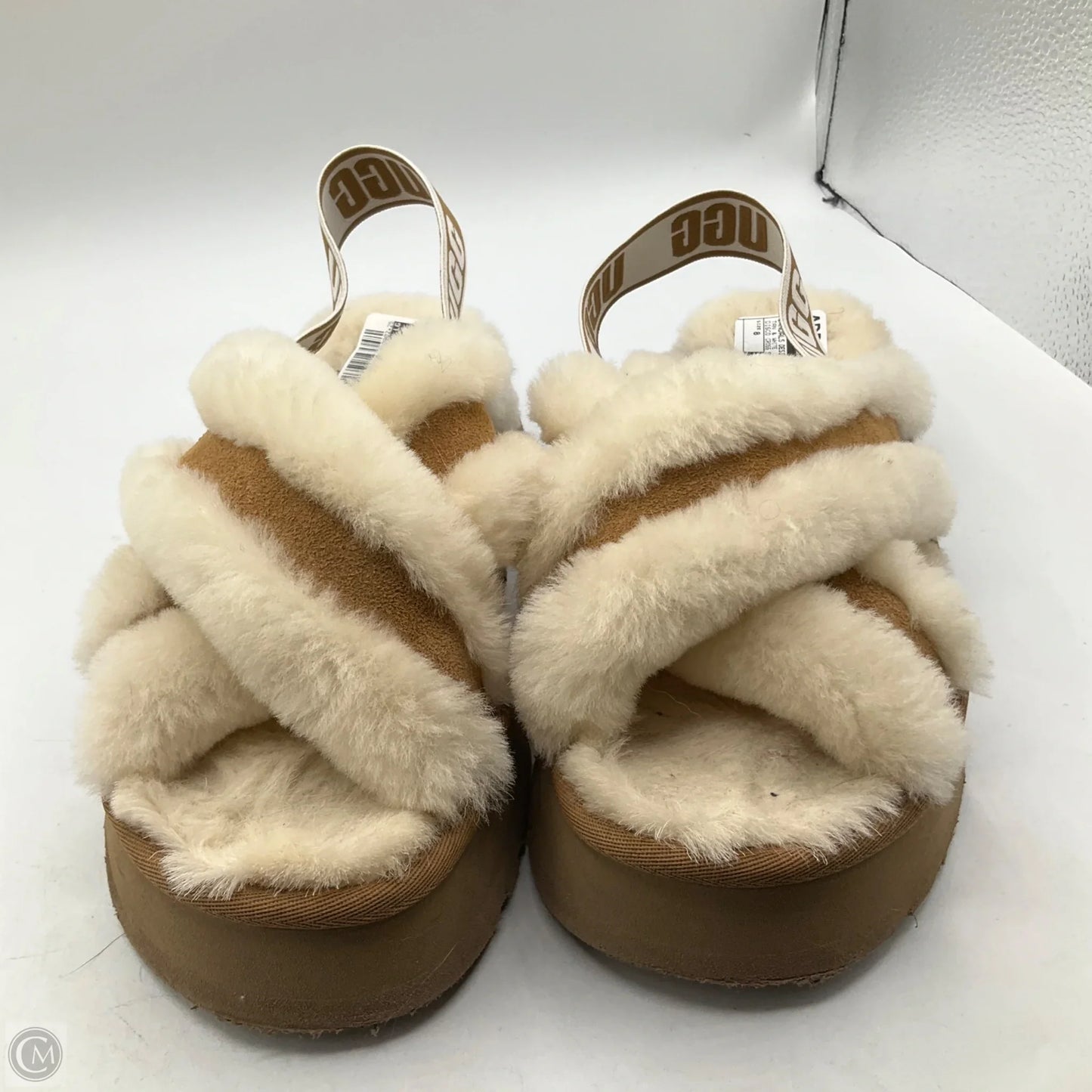 Sandals Designer By Ugg In Tan & White, Size: 8