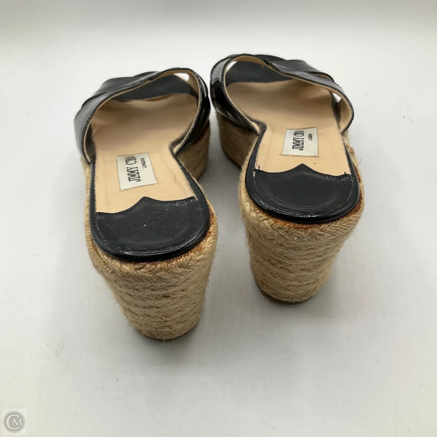 Sandals Luxury Designer By Jimmy Choo In Black, Size: 7.5
