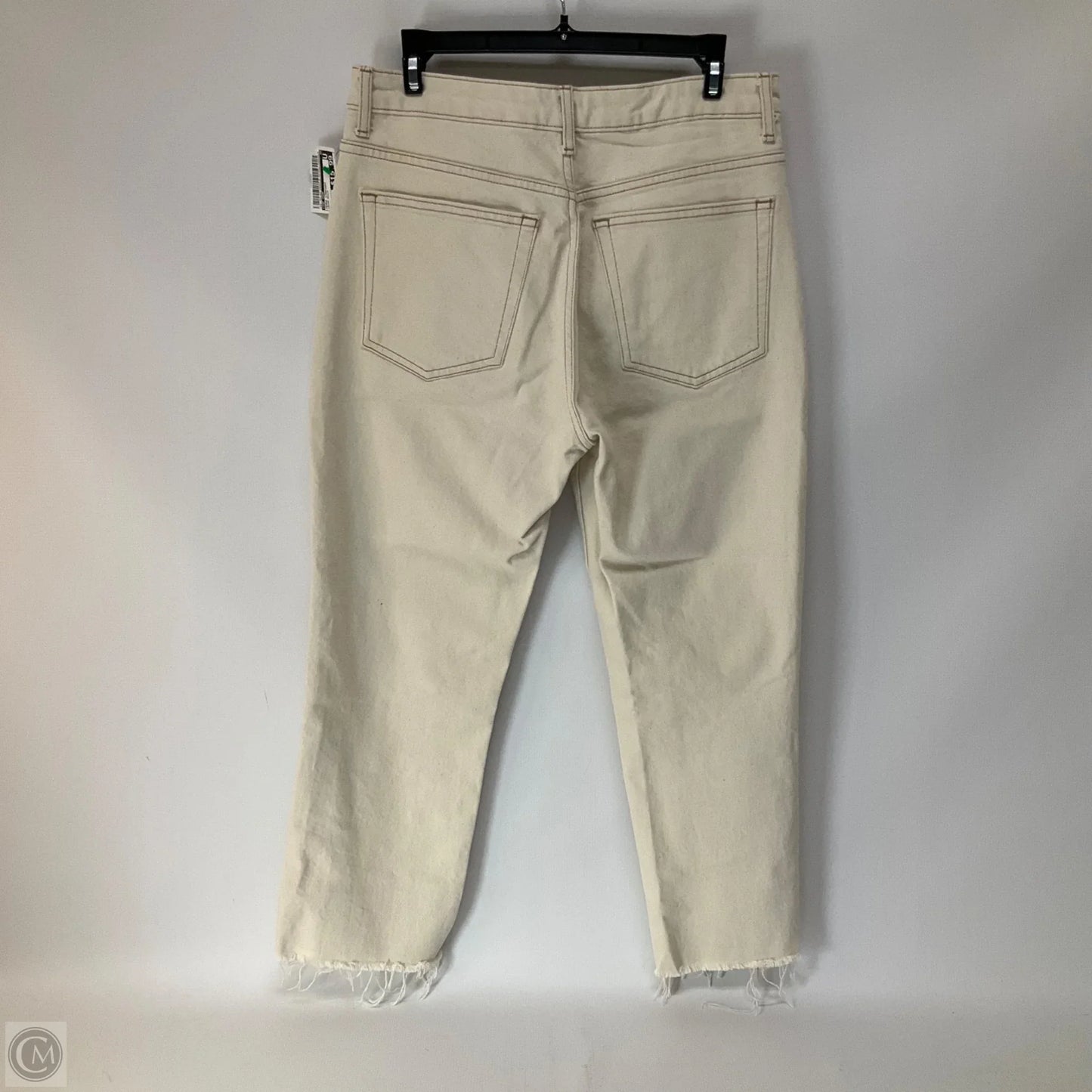 Jeans Straight By Top Shop In Cream Denim, Size: 10