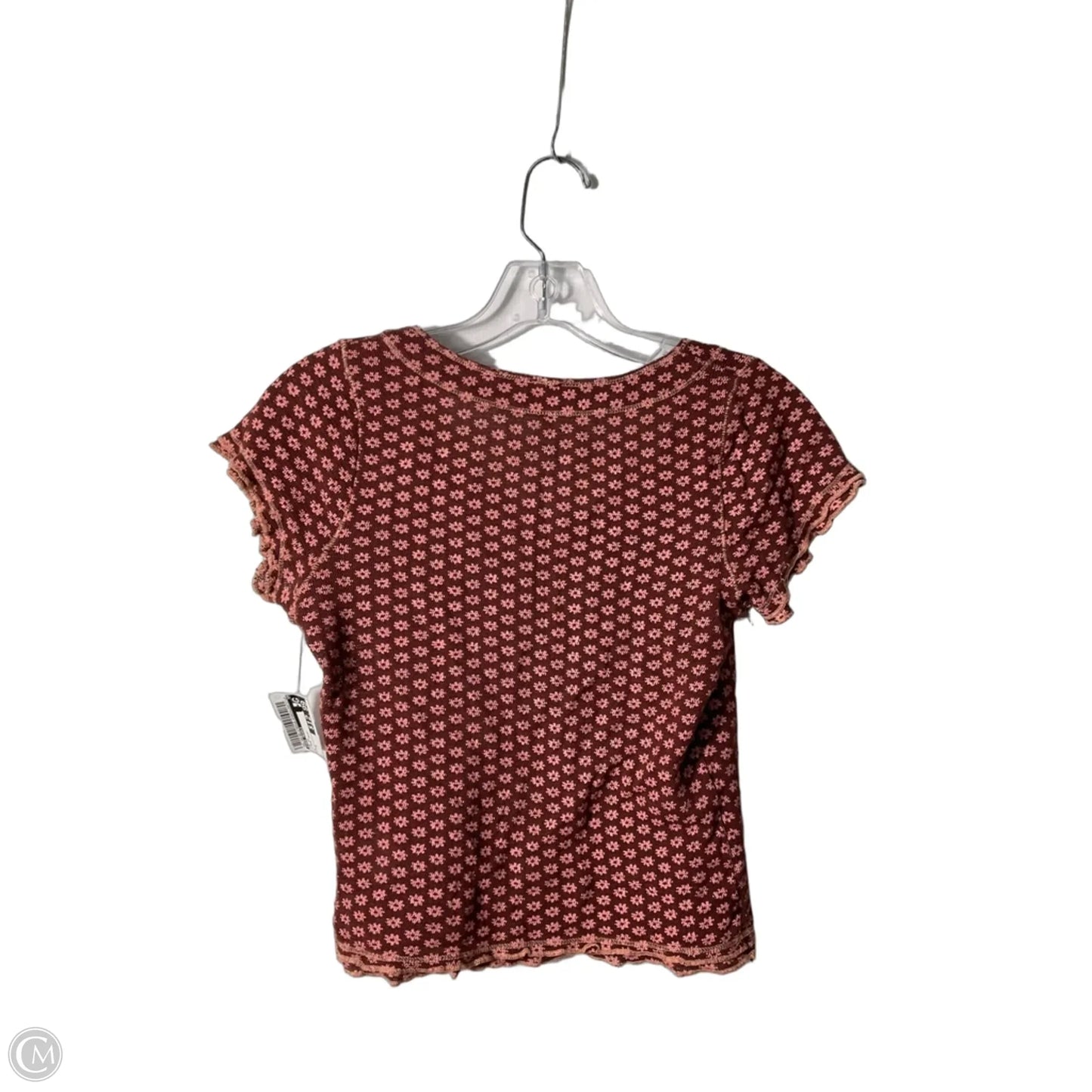 Top Short Sleeve By Free People In Floral Print, Size: S