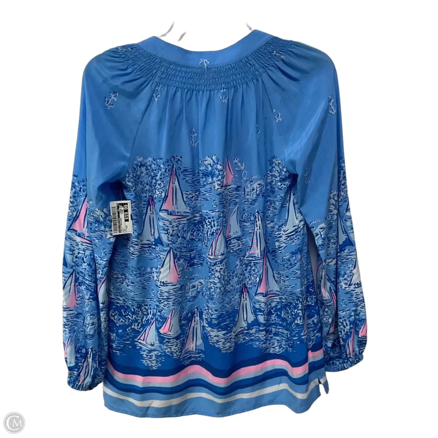 Top Long Sleeve Designer By Lilly Pulitzer In Blue, Size: Xxs
