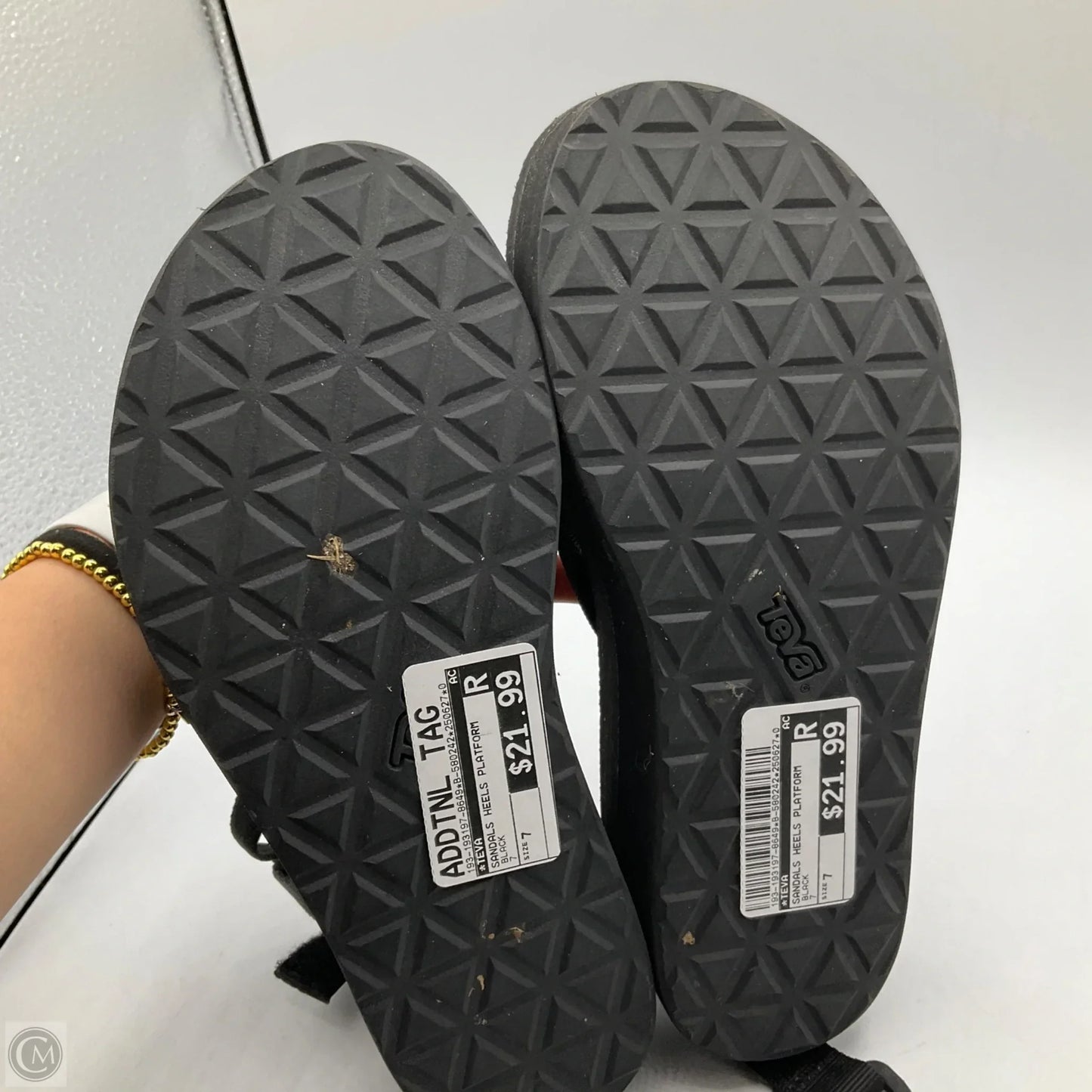 Sandals Heels Platform By Teva In Black, Size: 7