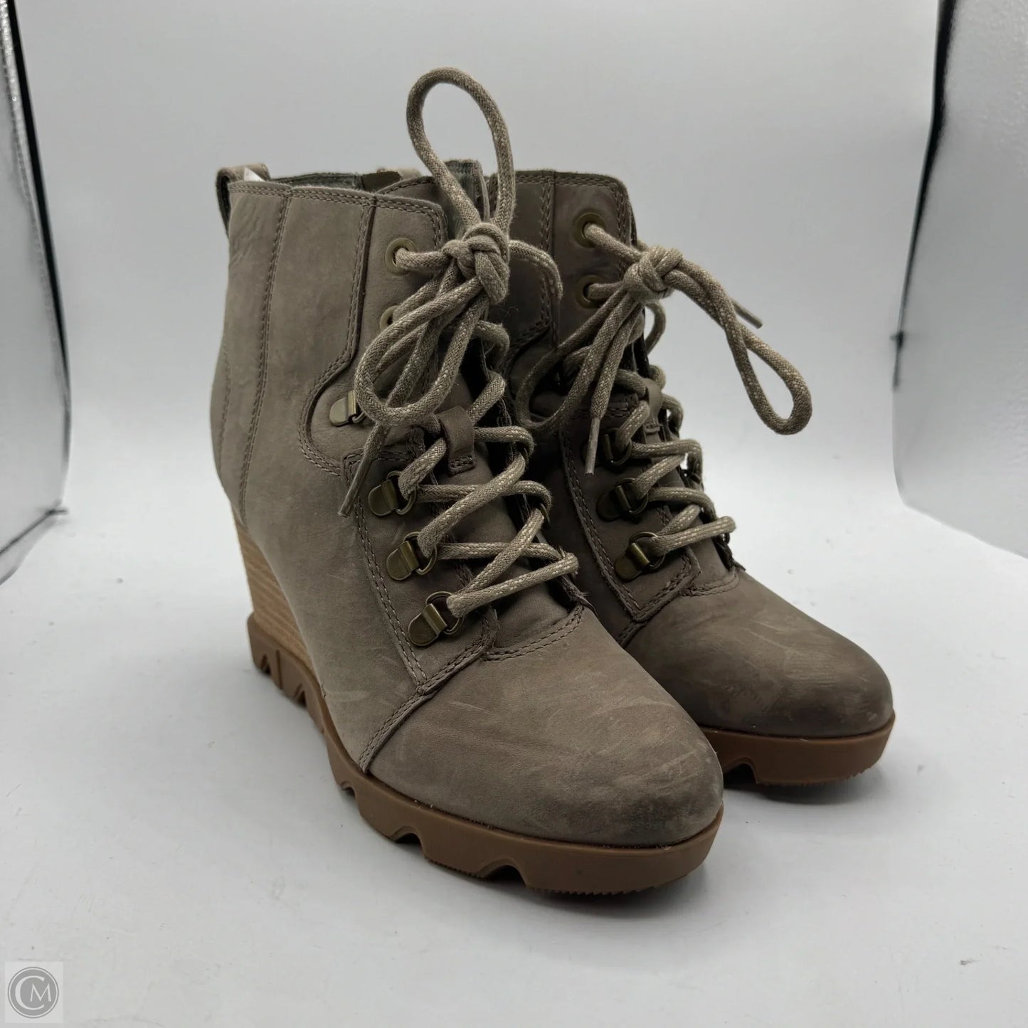 Boots Ankle Heels By Sorel In Grey, Size: 6.5