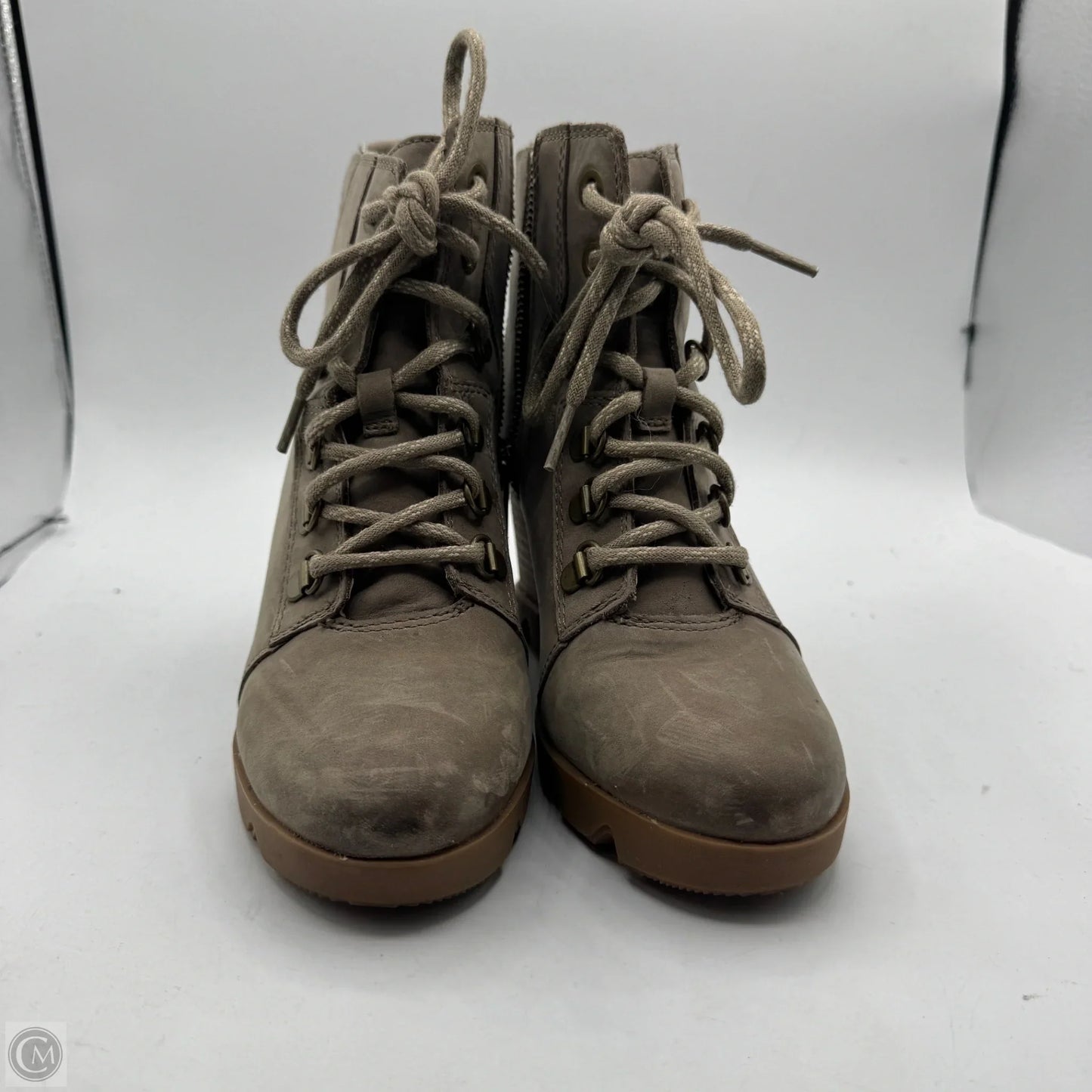 Boots Ankle Heels By Sorel In Grey, Size: 6.5