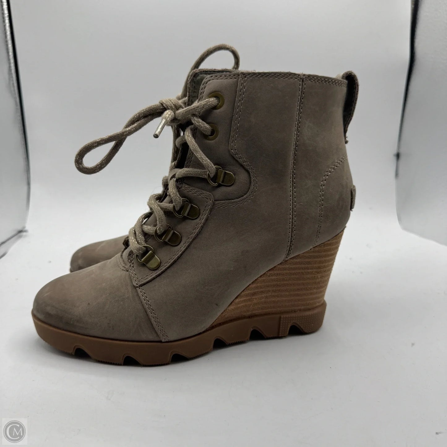 Boots Ankle Heels By Sorel In Grey, Size: 6.5